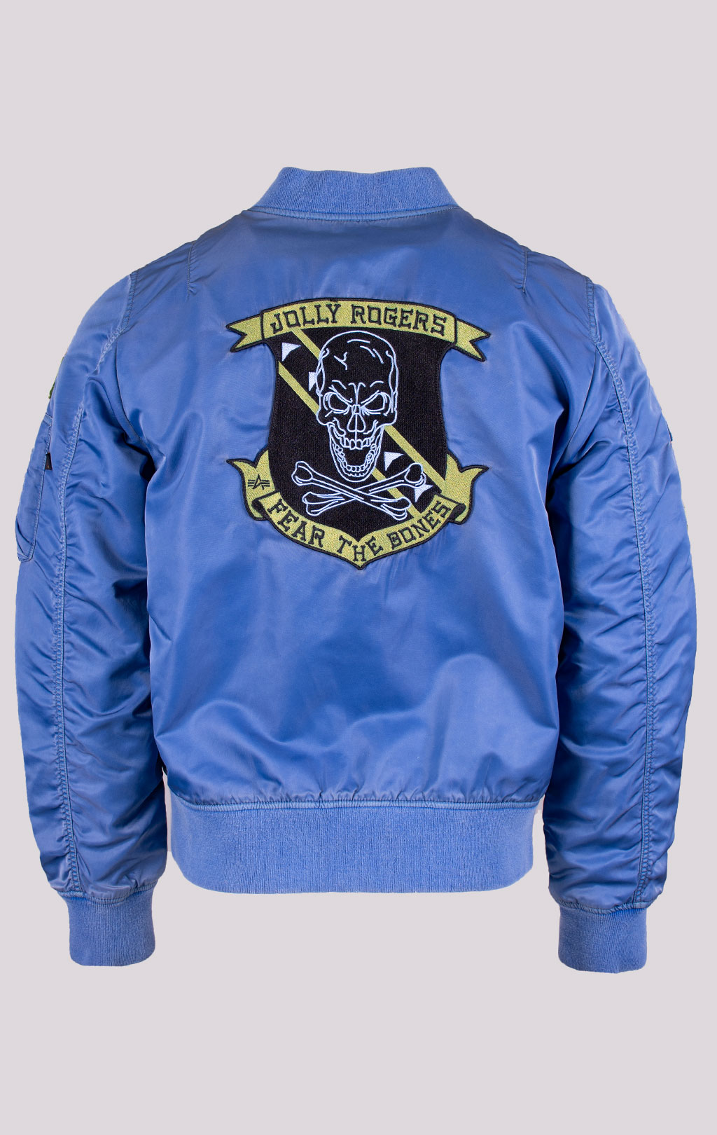 Ветровка-бомбер ALPHA INDUSTRIES L-2B FEAR THE BONES BATTLEWASH FW 21 m light navy 