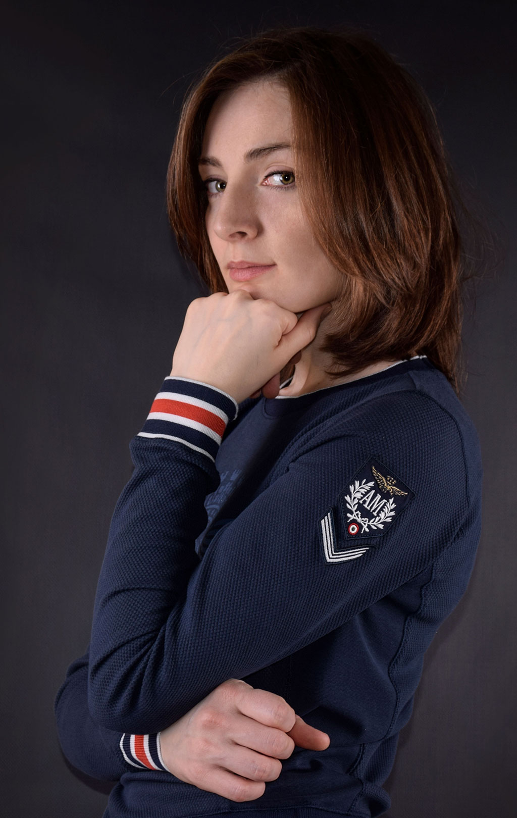 Женский свитшот AERONAUTICA MILITARE SS19 blue navy (FE 1358) 