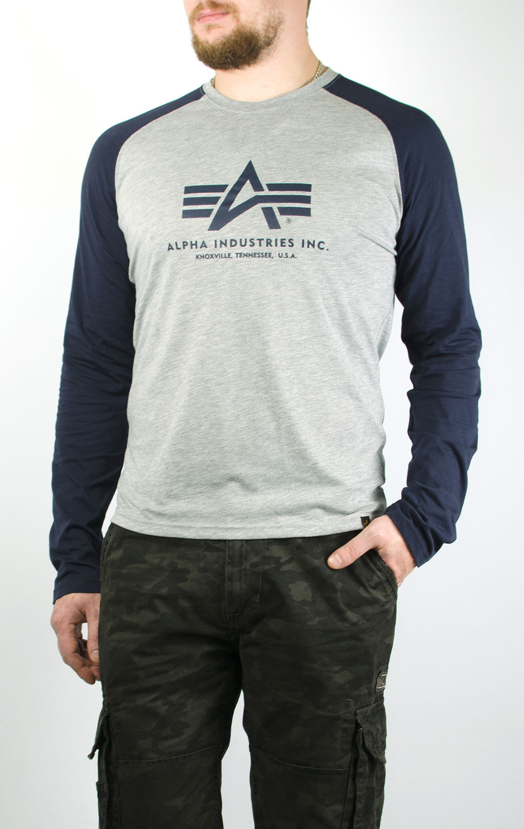 Лонгслив ALPHA INDUSTRIES BASIC LS rep. blue 