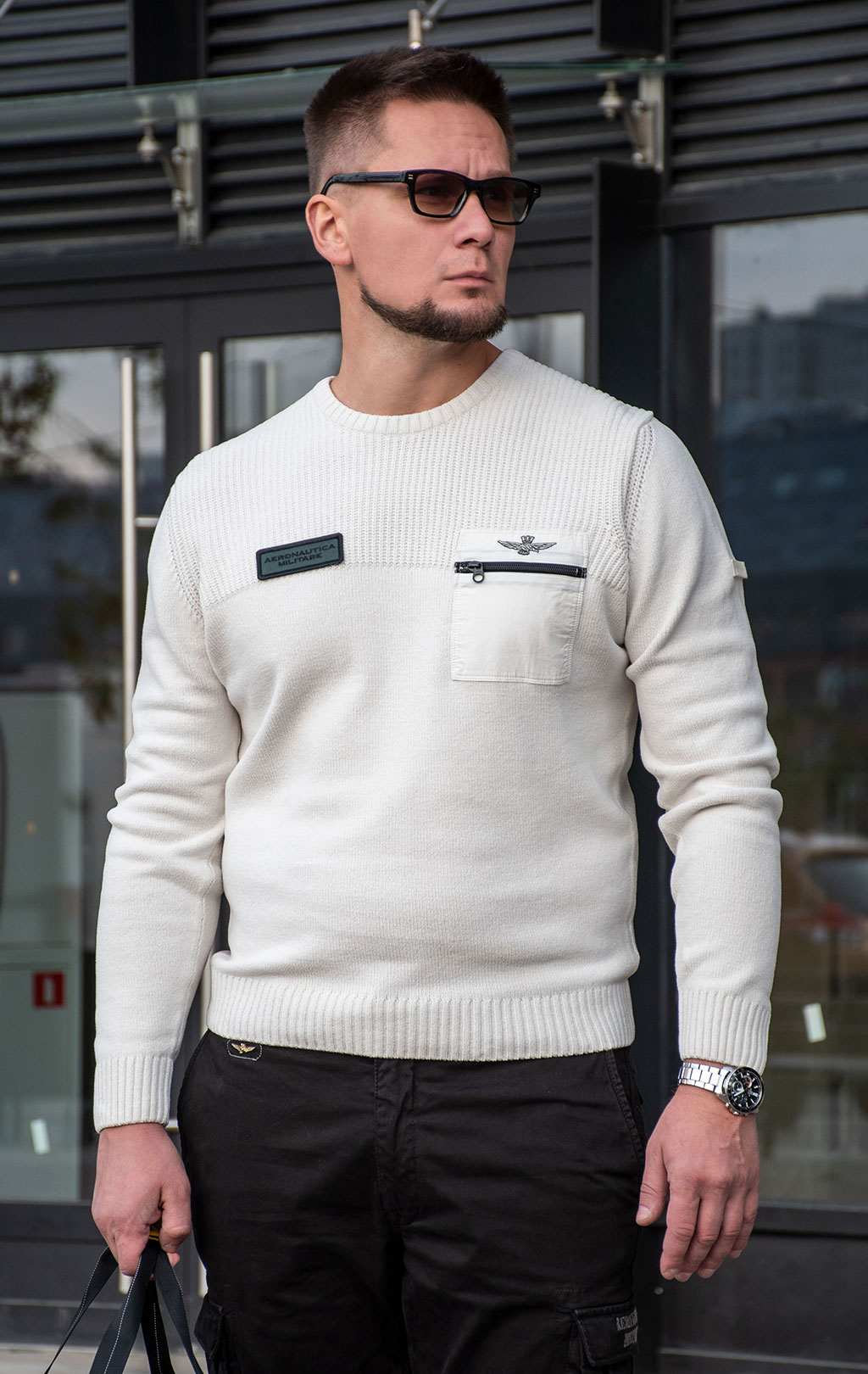 Свитер AERONAUTICA MILITARE FW 24/25/IN white beige (MA 1515) 