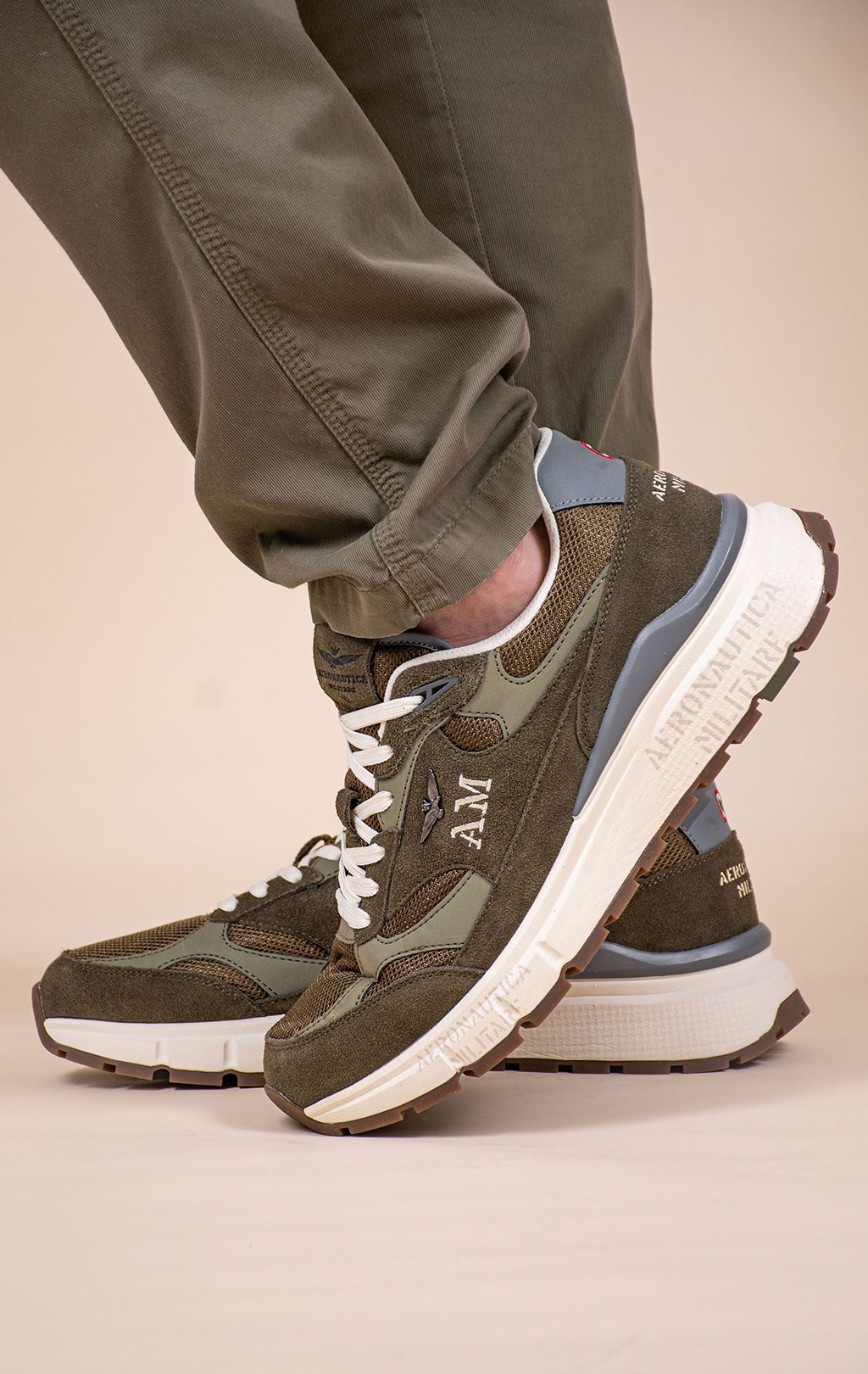 Кроссовки AERONAUTICA MILITARE (SC 0318) SS 26/CN oliva 