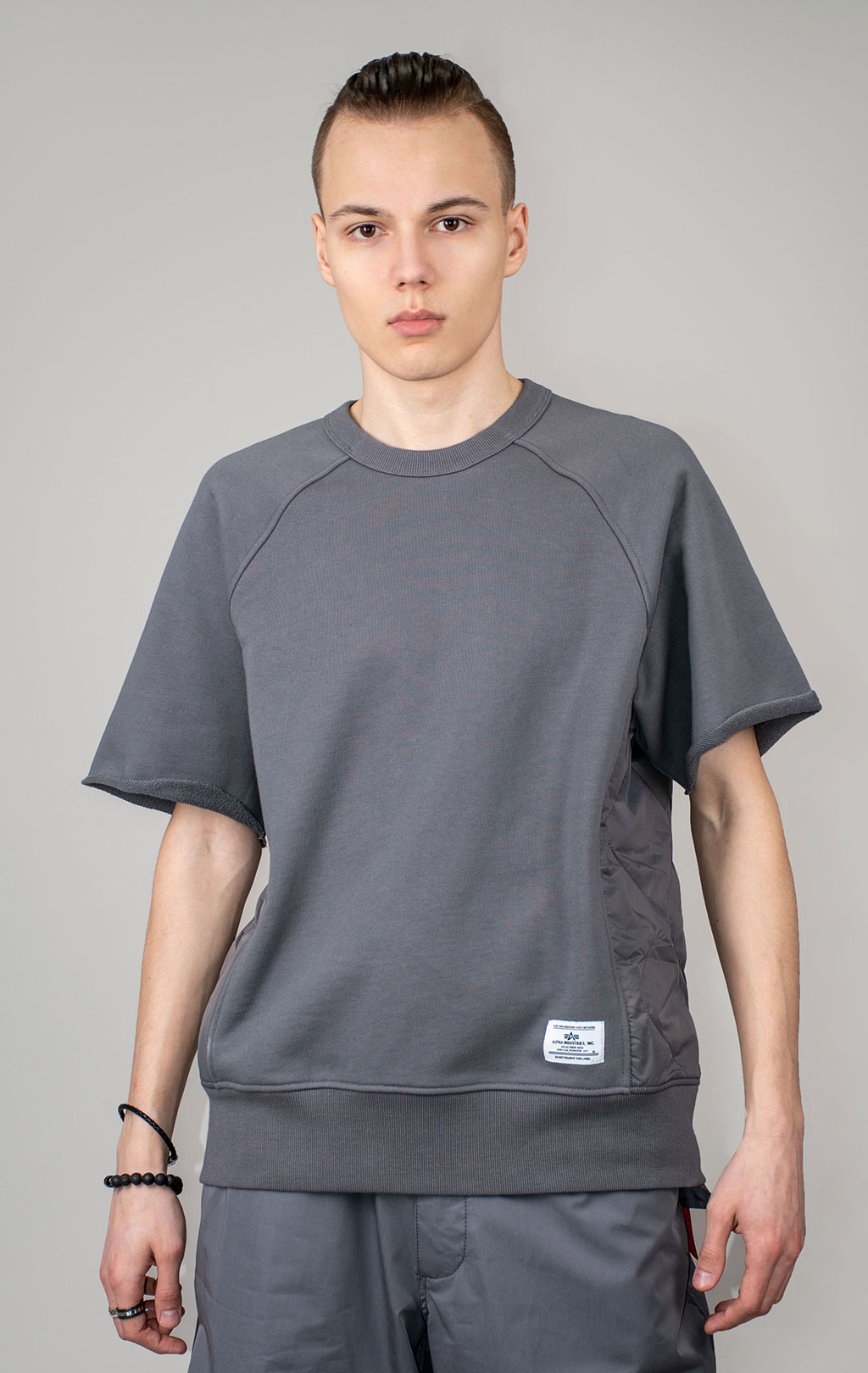 Свитшот ALPHA INDUSTRIES SHORT SLEEVE SWEATSHIRT SS 24 m aircraft gray 