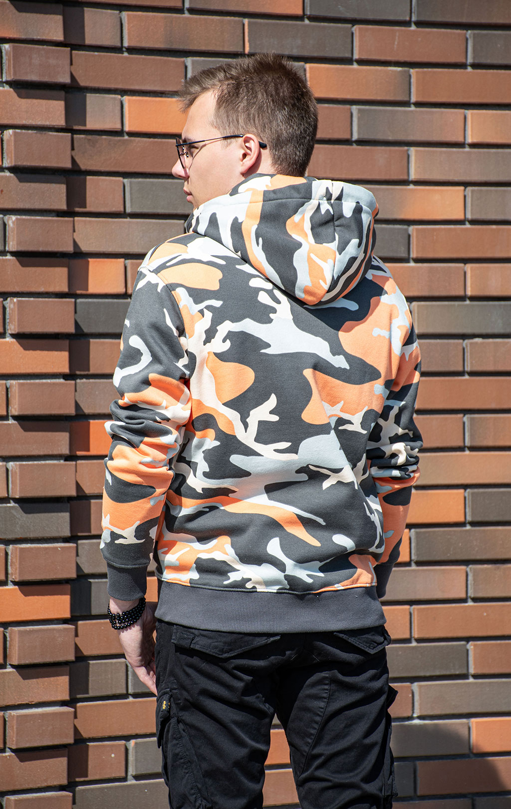 Толстовка ALPHA INDUSTRIES BASIC HOODY orange grey camo 