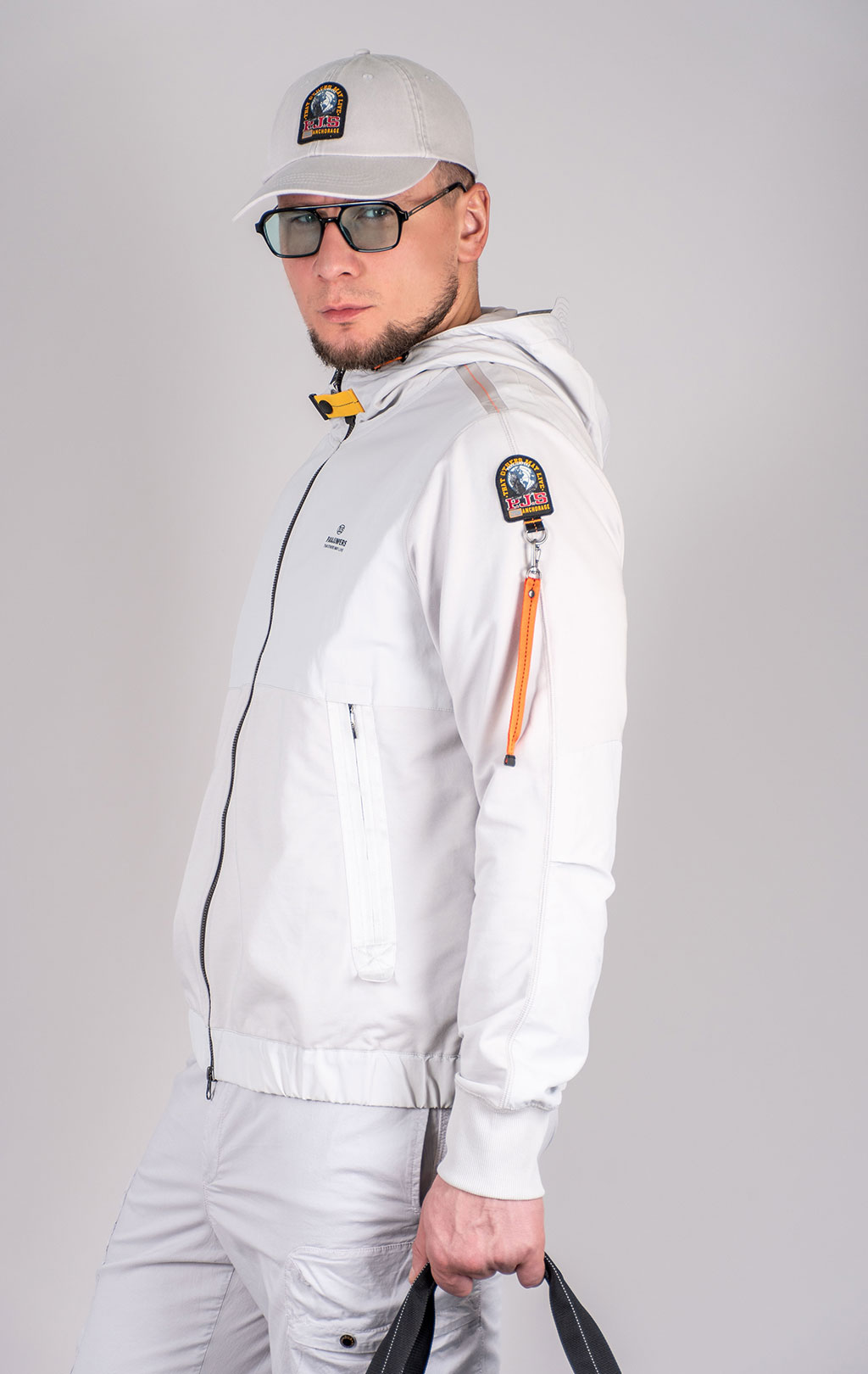 Толстовка с капюшоном PARAJUMPERS TRIDENT на молнии SS 25 m ghiaccio 