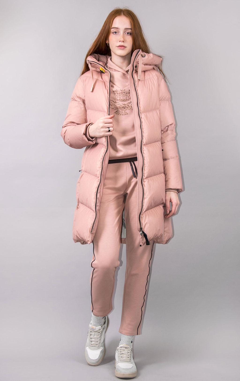 Женское пальто пуховое PARAJUMPERS RINDOU FW 22/23 silver pink 