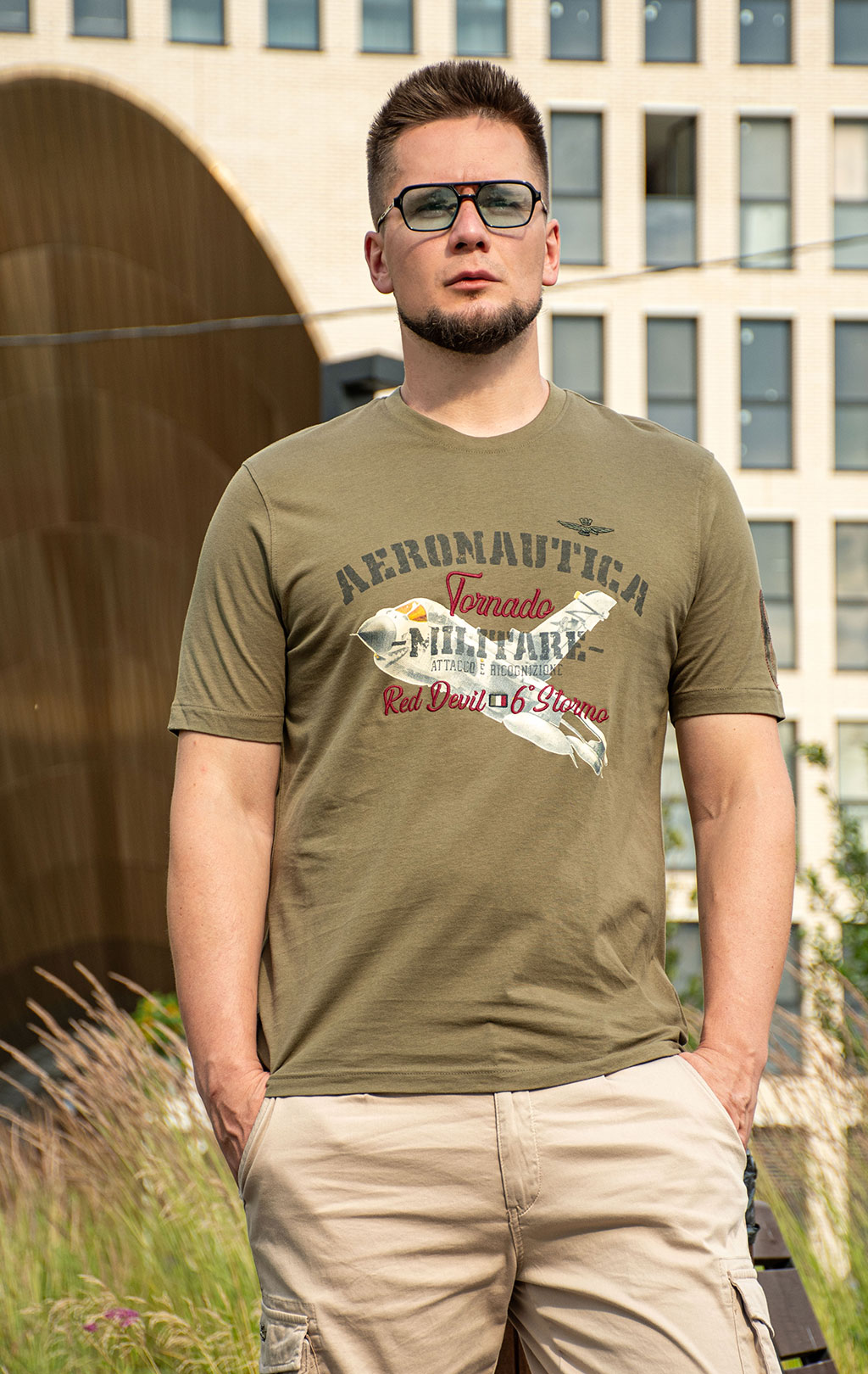Футболка AERONAUTICA MILITARE SS 25 m/BD military olive (TS 2406) 