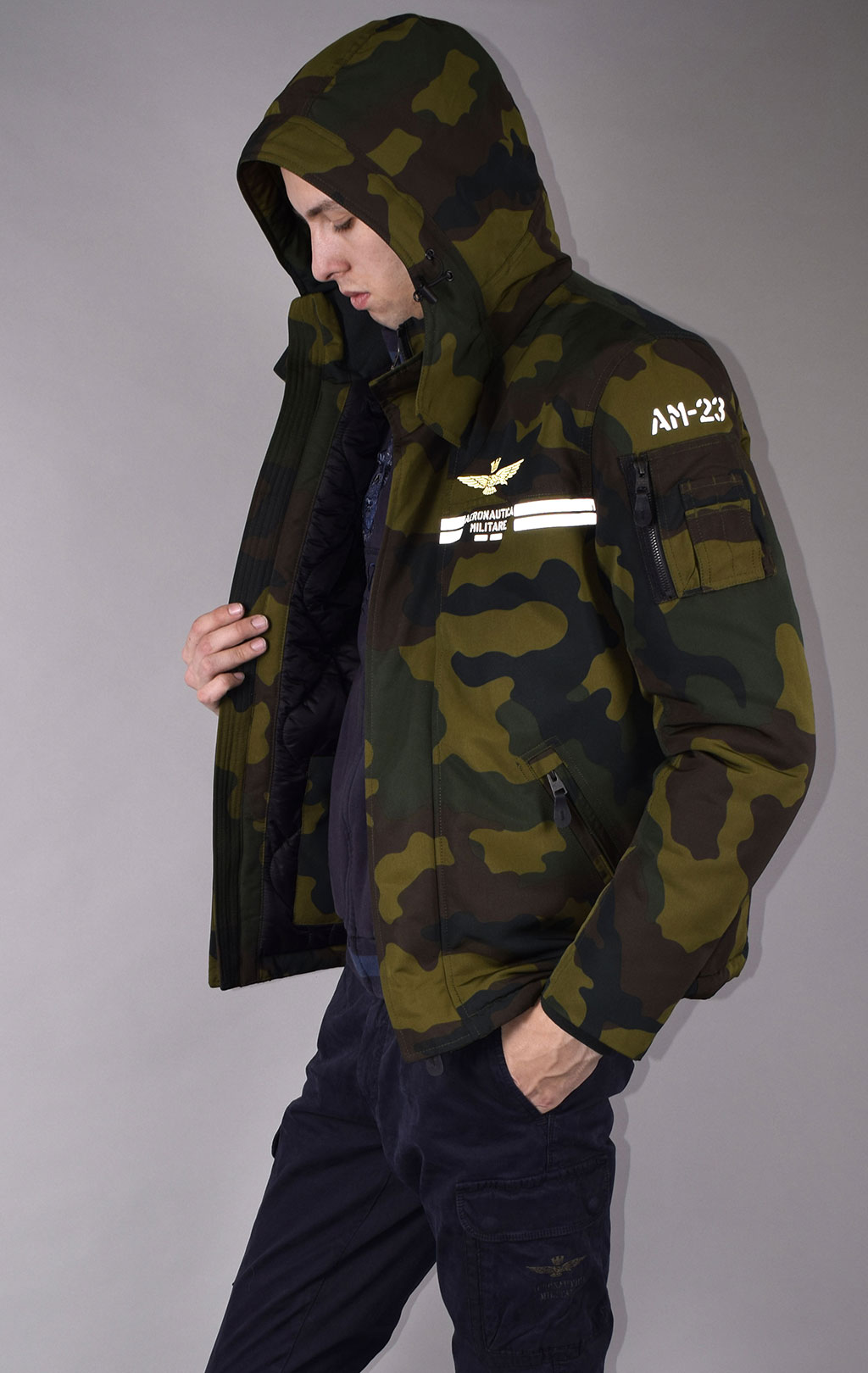 Куртка AERONAUTICA MILITARE FW 19/20 camouflage verde (AB 1798) 