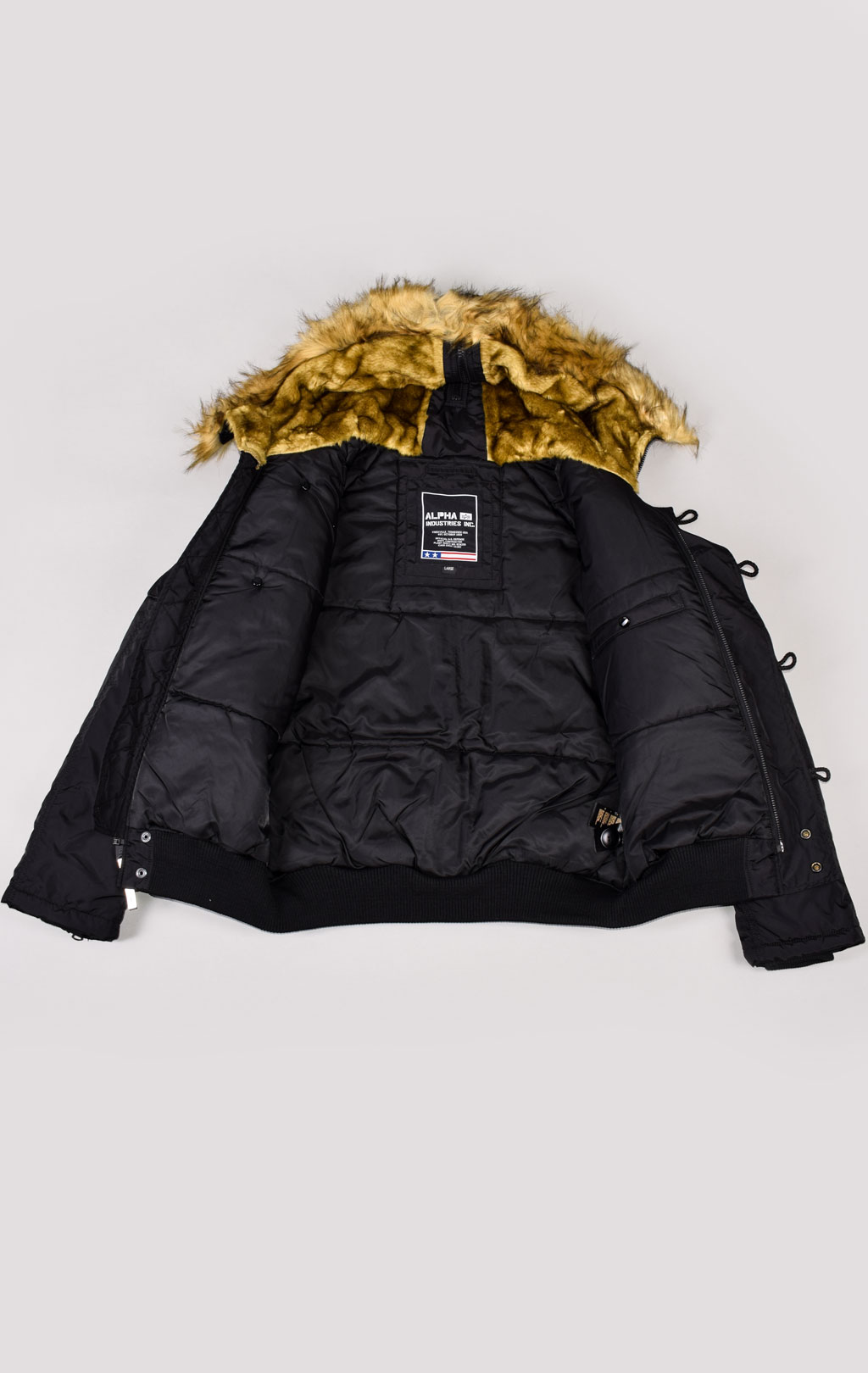 Аляска короткая ALPHA INDUSTRIES PPS N-2B black/reflective 