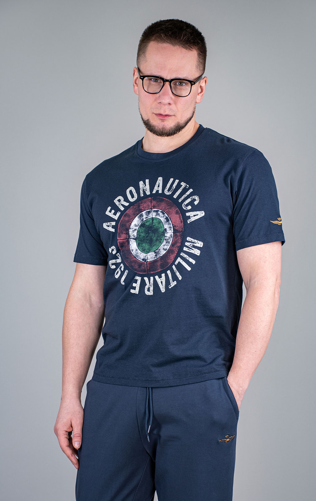 Футболка AERONAUTICA MILITARE big size SS 26/BD blue navy (TS 2538) 