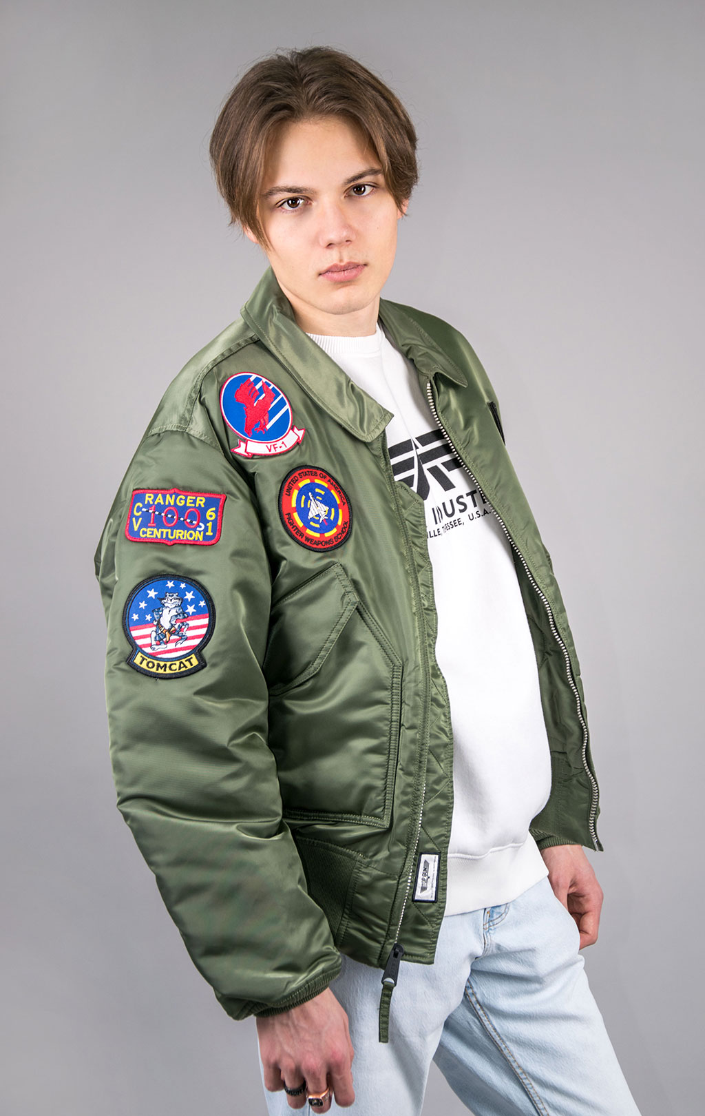 Куртка летная ALPHA INDUSTRIES TOP GUN CWU 45 sage green 