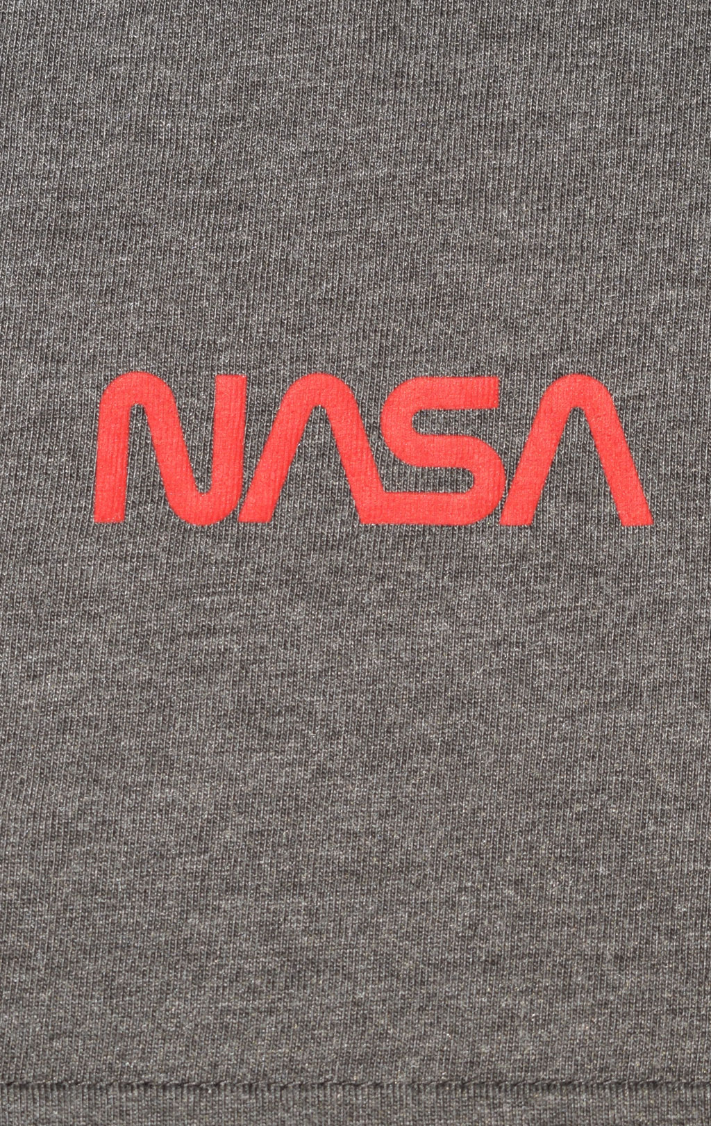 Футболка ALPHA INDUSTRIES NASA WORM LOGO TEE плотная SS 23 dark charcoal heather 