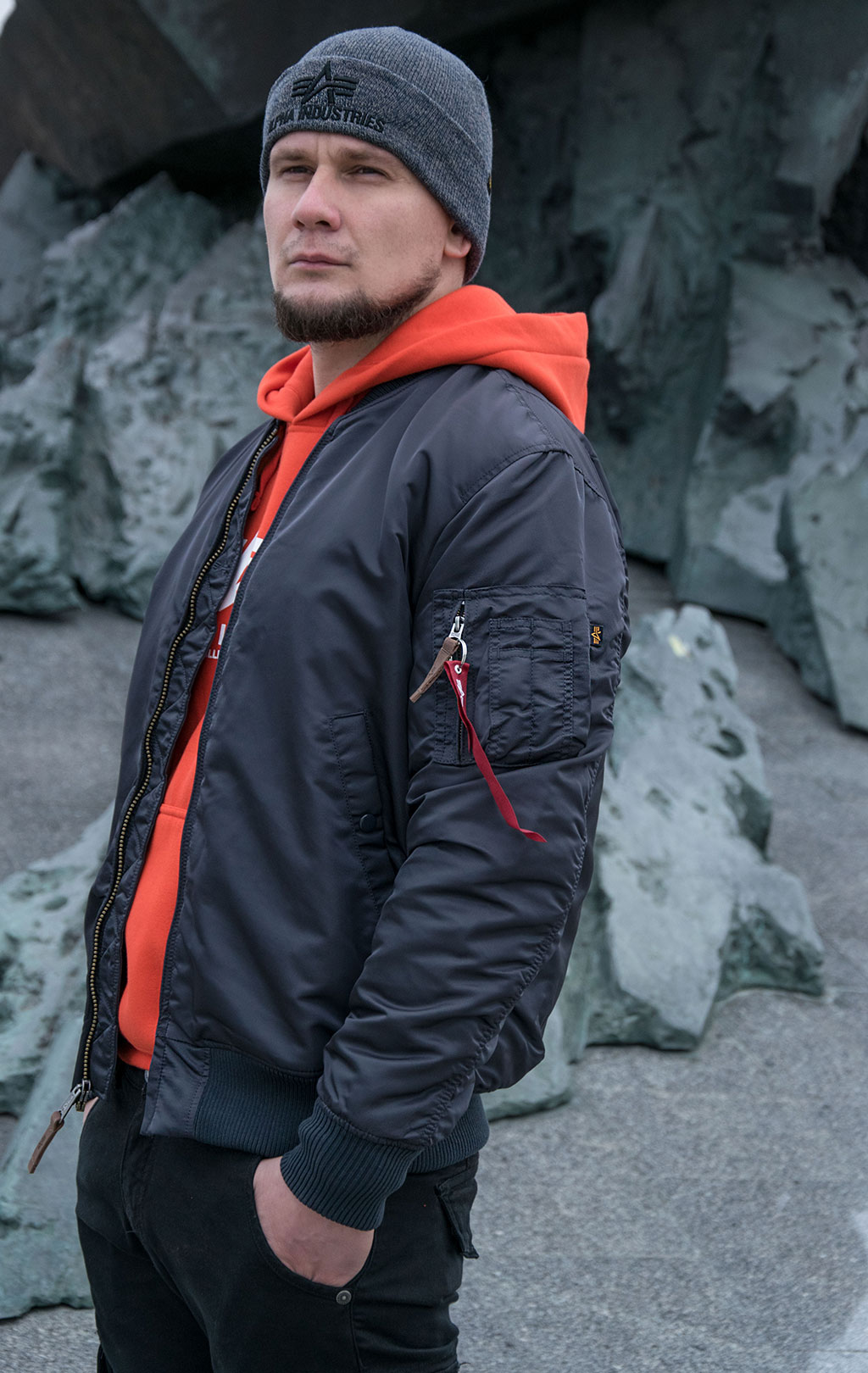 Бомбер ALPHA INDUSTRIES VF 59 LONG MA-1 iron grey 