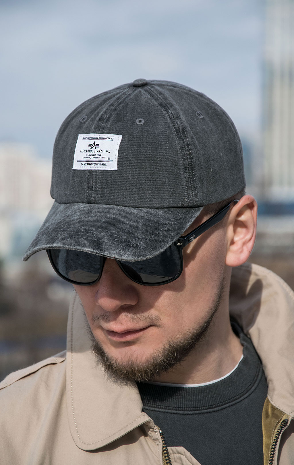 Бейсболка ALPHA INDUSTRIES BATTLEWASH CAP SS 23 black 