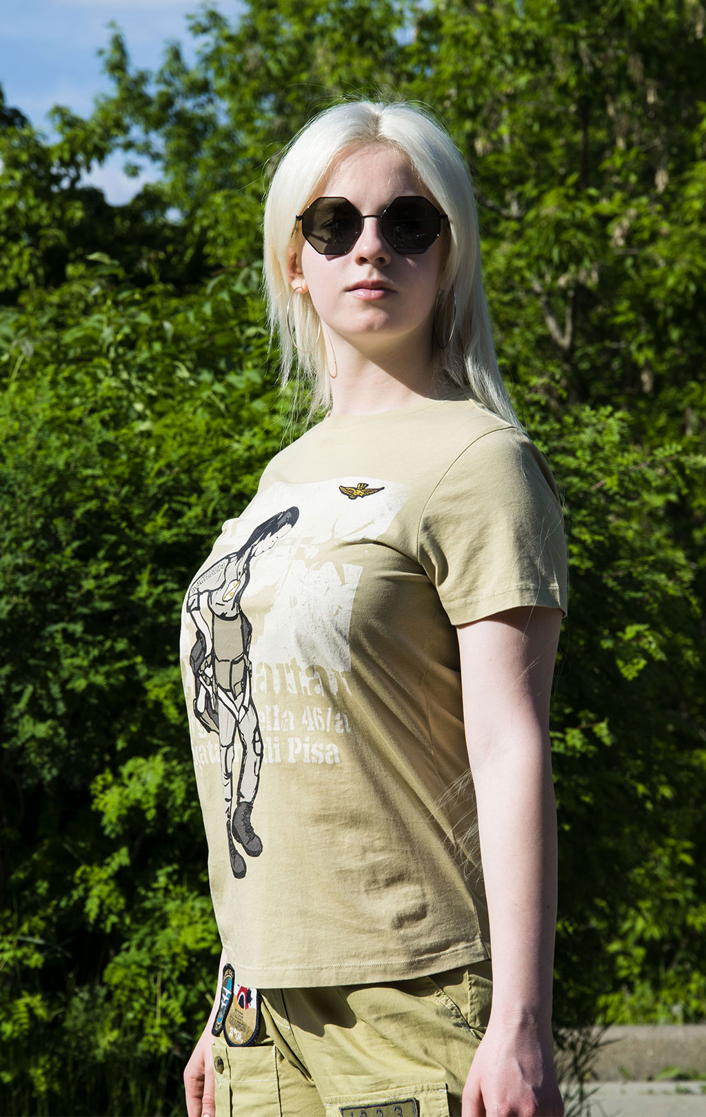 Женская футболка AERONAUTICA MILITARE SS 22/PT khaki (TS 1973) 