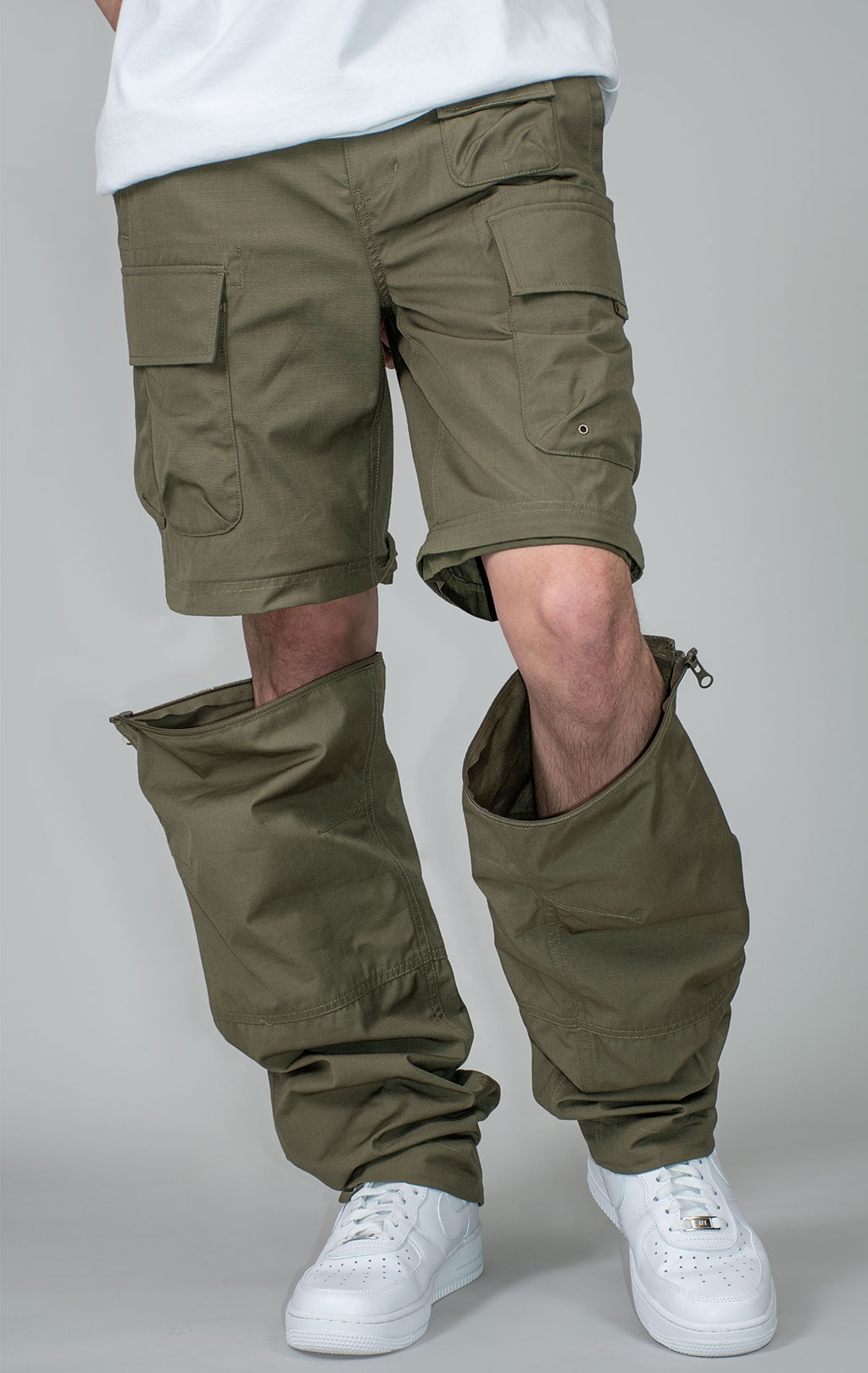 Брюки-шорты ALPHA INDUSTRIES CONVERTIBLE CARGO PANT SS 24 m OG-107 green 