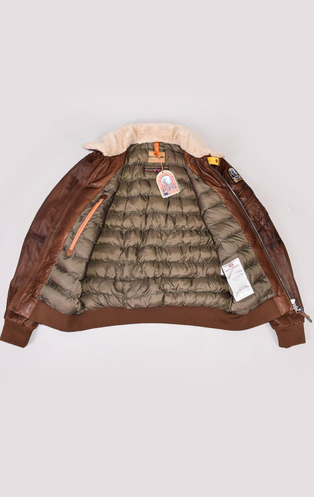 Куртка-пилот PARAJUMPERS JOSH LEATHER кожа FW 21/22 brown 