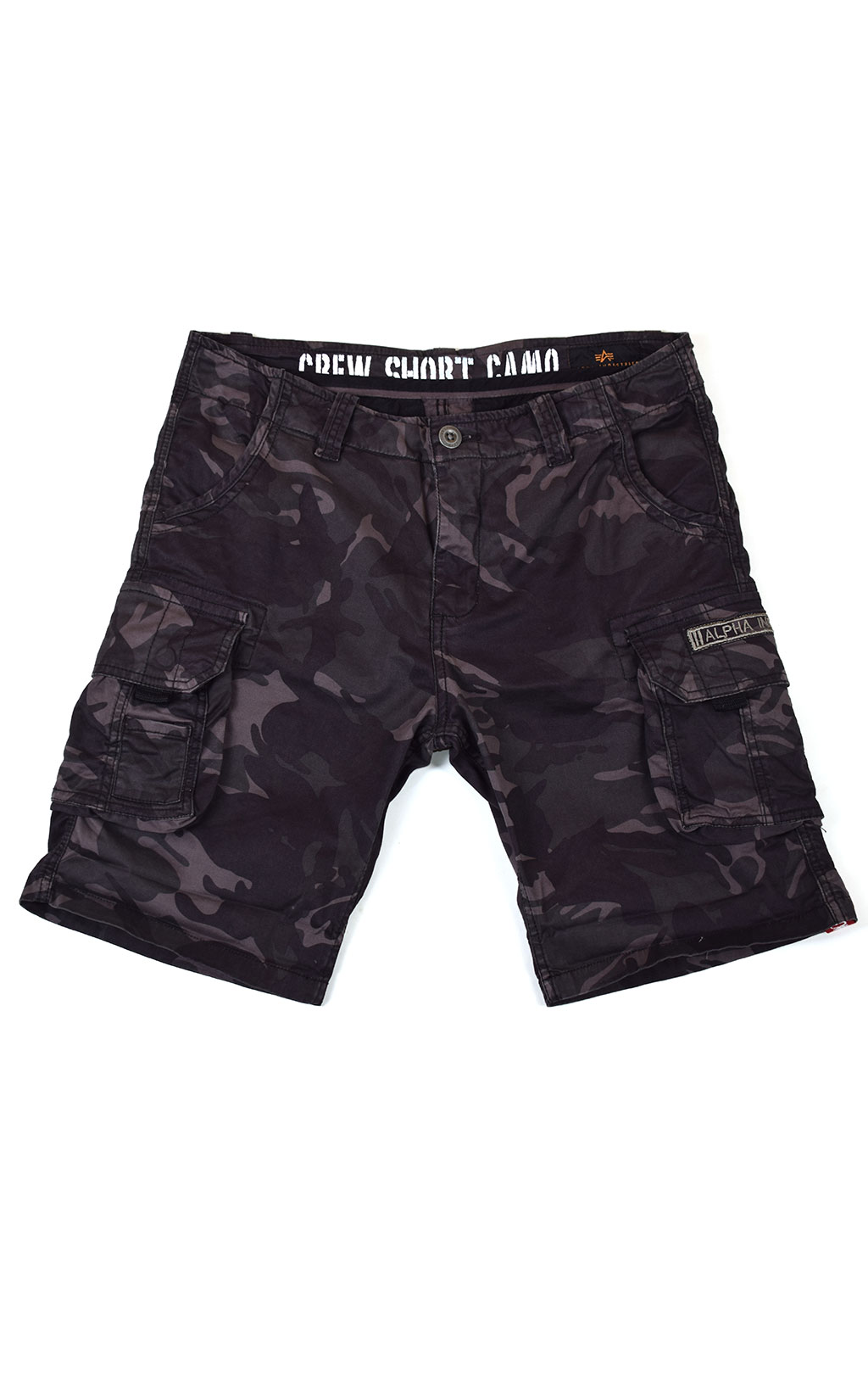 Шорты ALPHA INDUSTRIES CREW SHORT black camo 