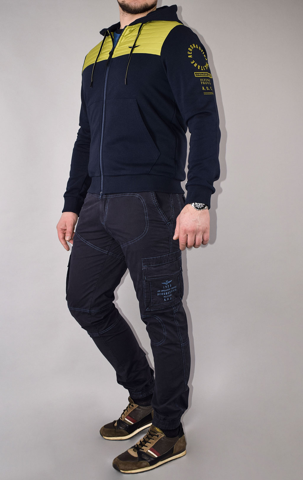 Толстовка с капюшоном AERONAUTICA MILITARE SS 21/IT grinch/blue navy (AF 420) 