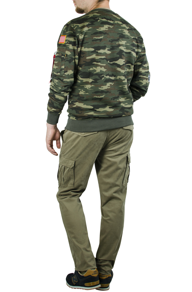 Свитшот ALPHA INDUSTRIES PATCH camo woodland 