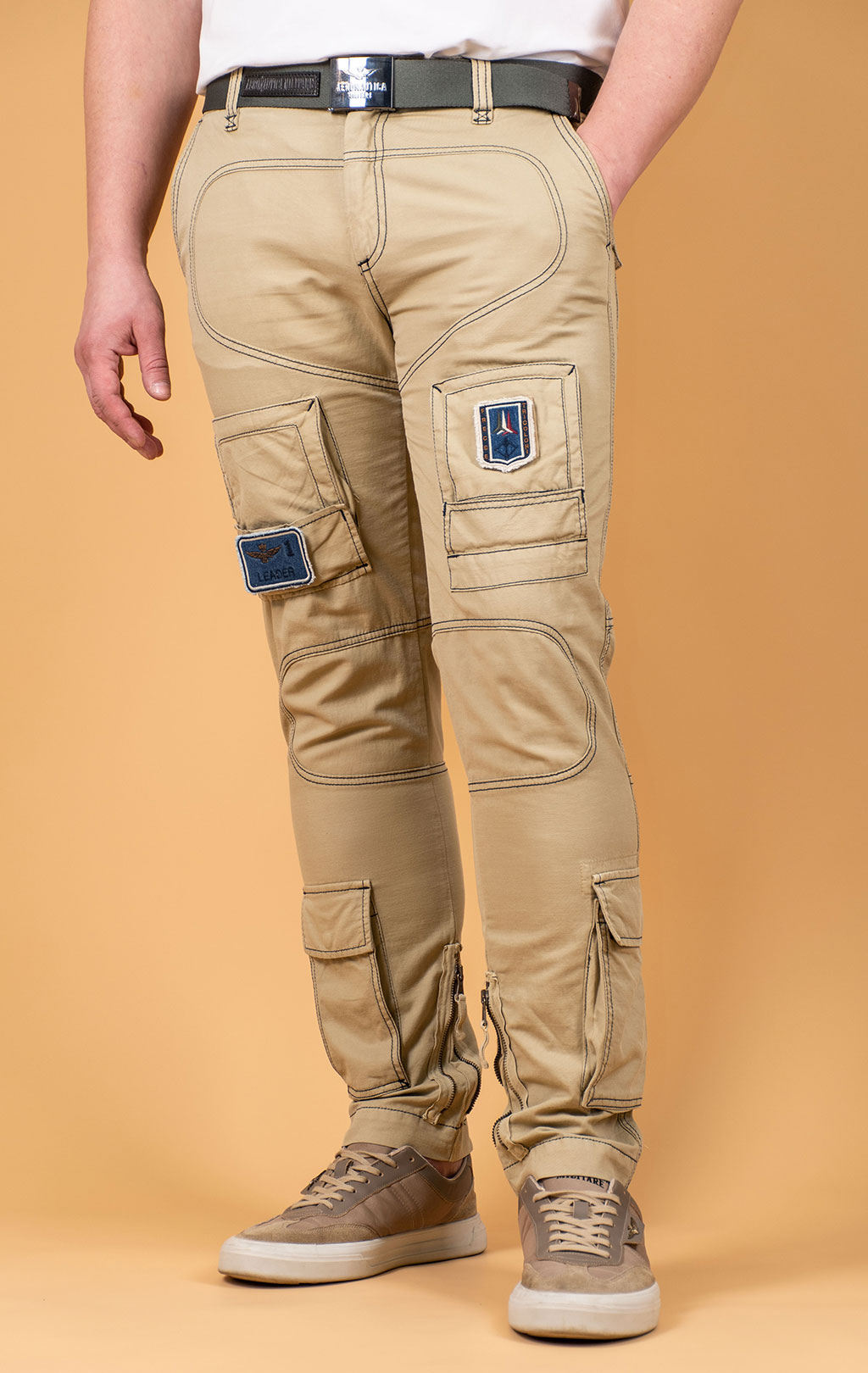 Брюки-карго AERONAUTICA MILITARE ANTI-G SS 25 m/AL antelope beige washed (PA 1663) 