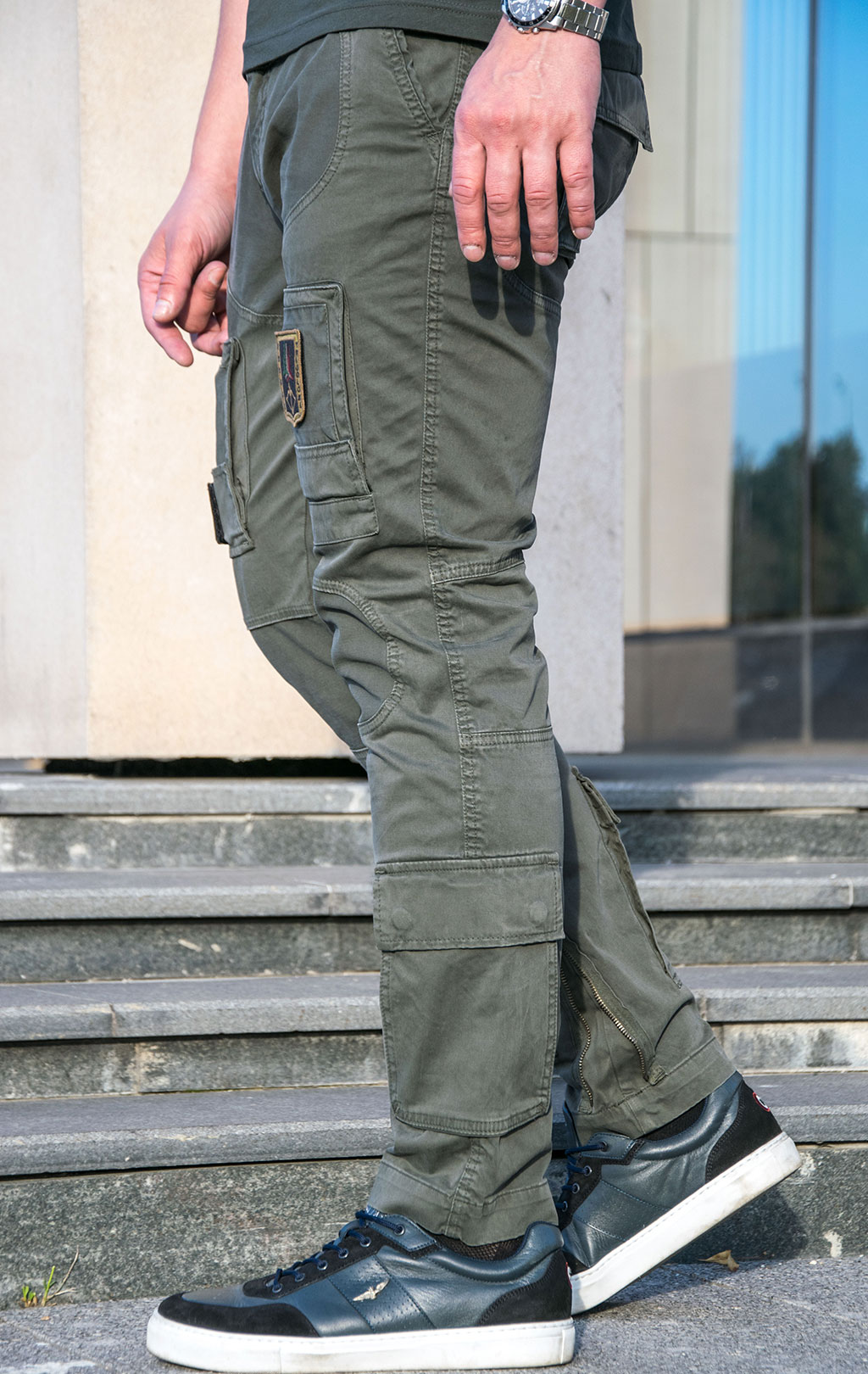 Брюки-карго AERONAUTICA MILITARE ANTI-G плотные FW 23/24/AL verde militare (PA 1557) 