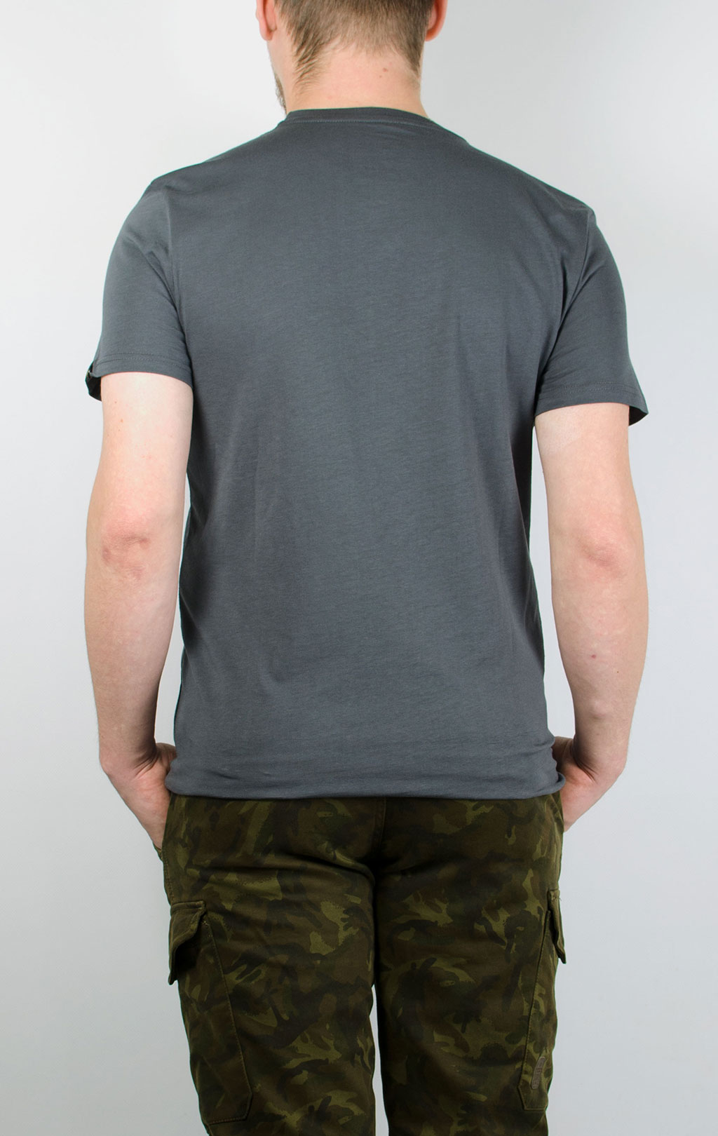 Футболка ALPHA INDUSTRIES BASIC T grey black/black 