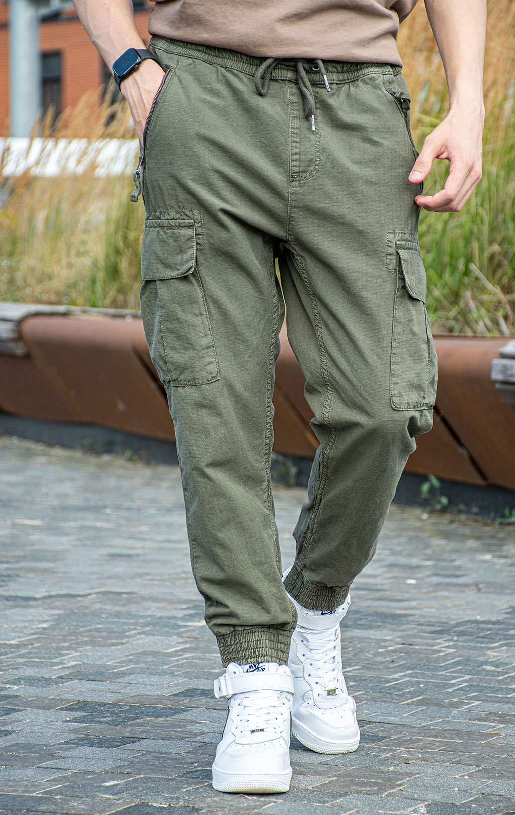 Брюки джоггеры ALPHA INDUSTRIES RIPSTOP JOGGER greyblack 