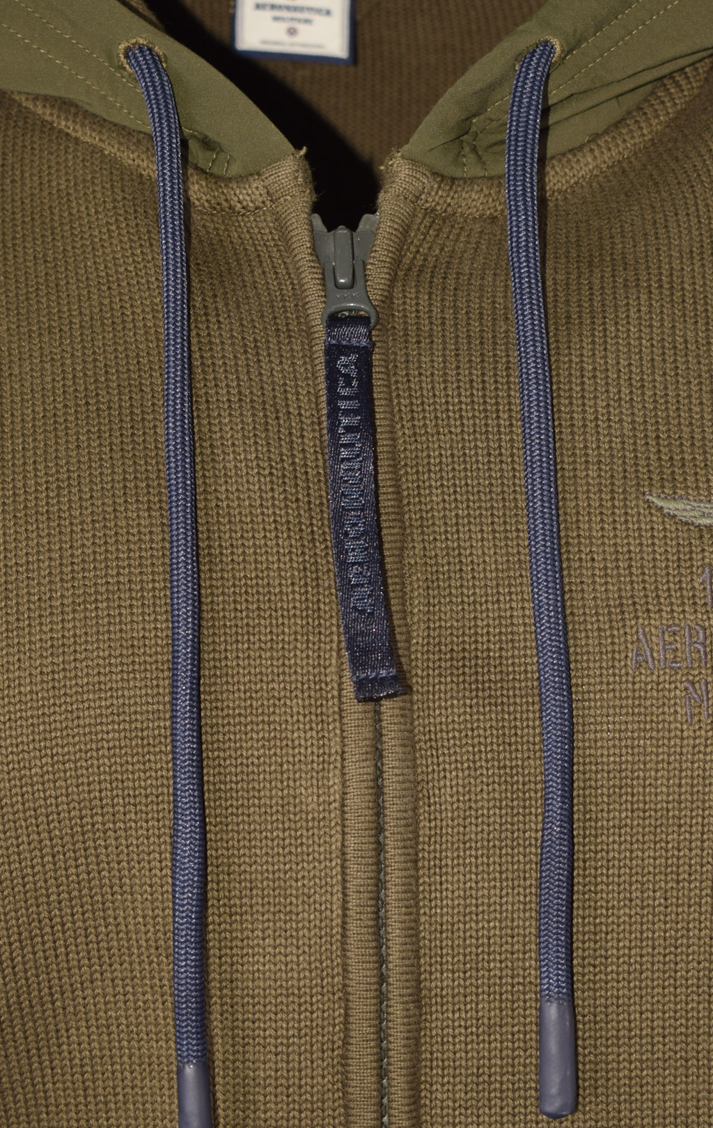 Толстовка вязаная AERONAUTICA MILITARE big size FW 23/24/IN off green (MA 1448) 