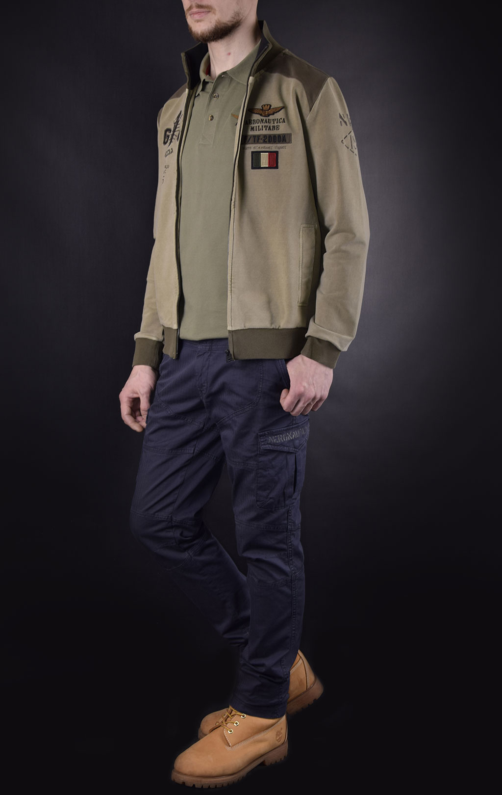 Толстовка AERONAUTICA MILITARE SS19 green mountain/salvia (FE 1384) 