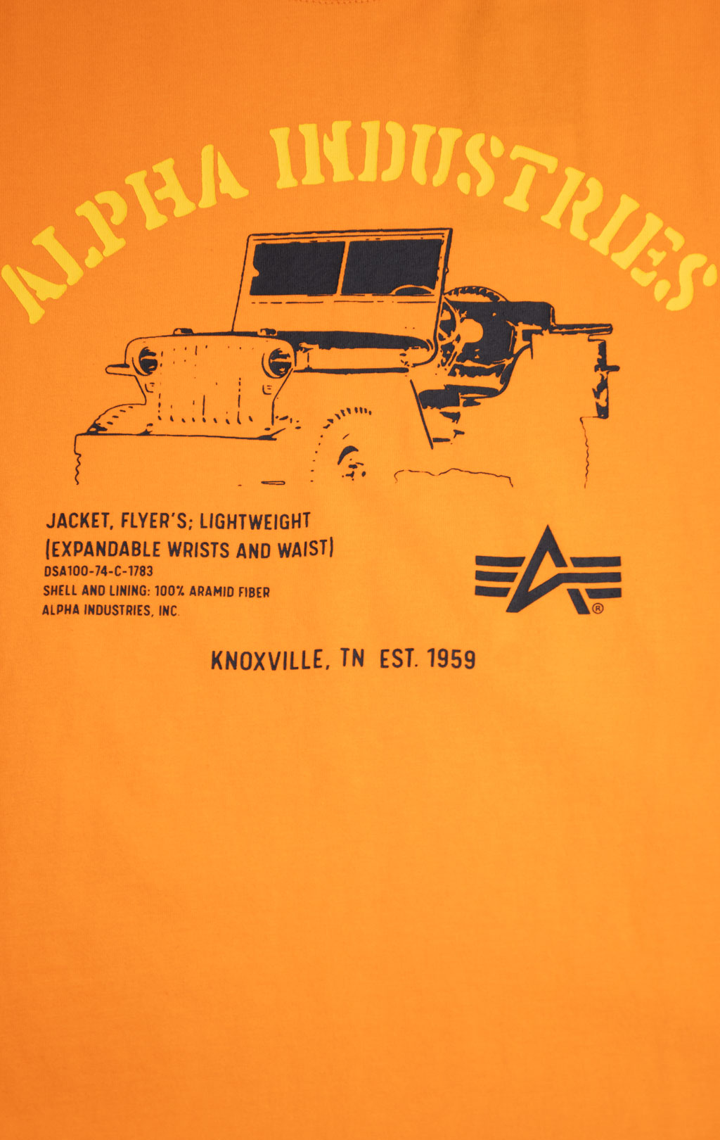 Футболка ALPHA INDUSTRIES ALPHA JEEP TEE SS 24 emergency orange 