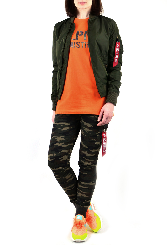 Женская ветровка-бомбер ALPHA INDUSTRIES TT MA-1 dark green 