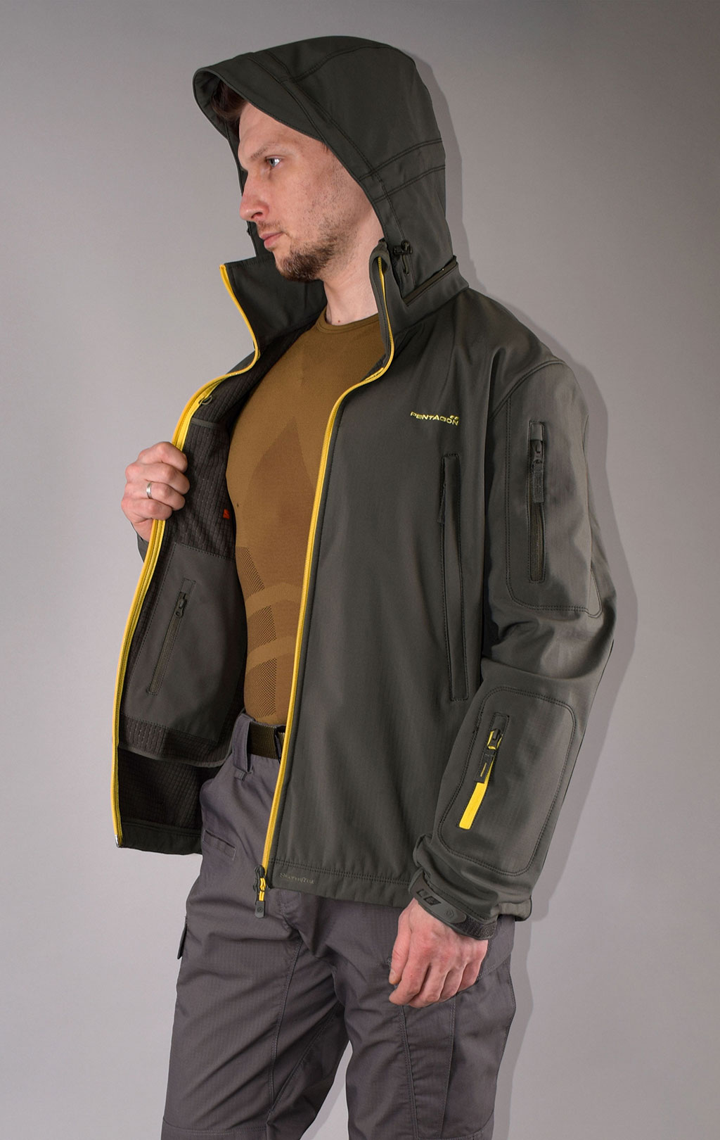 Куртка тактическая softshell Pentagon мембрана ARTAXES ESCAPE Soft Shell grindle green 06G 08035 