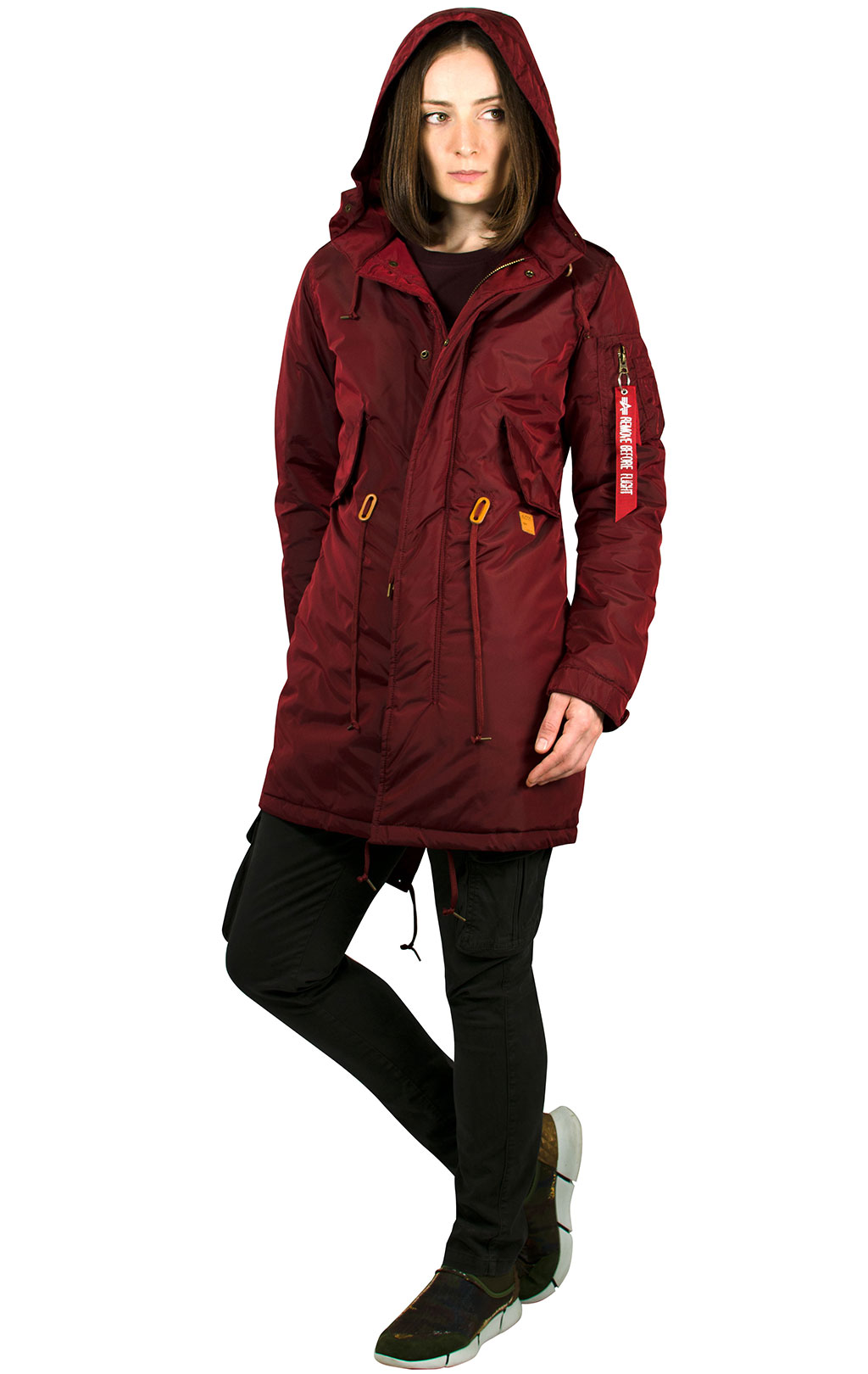 Женская куртка-парка ALPHA INDUSTRIES CW TT FISHTAIL burgundy 