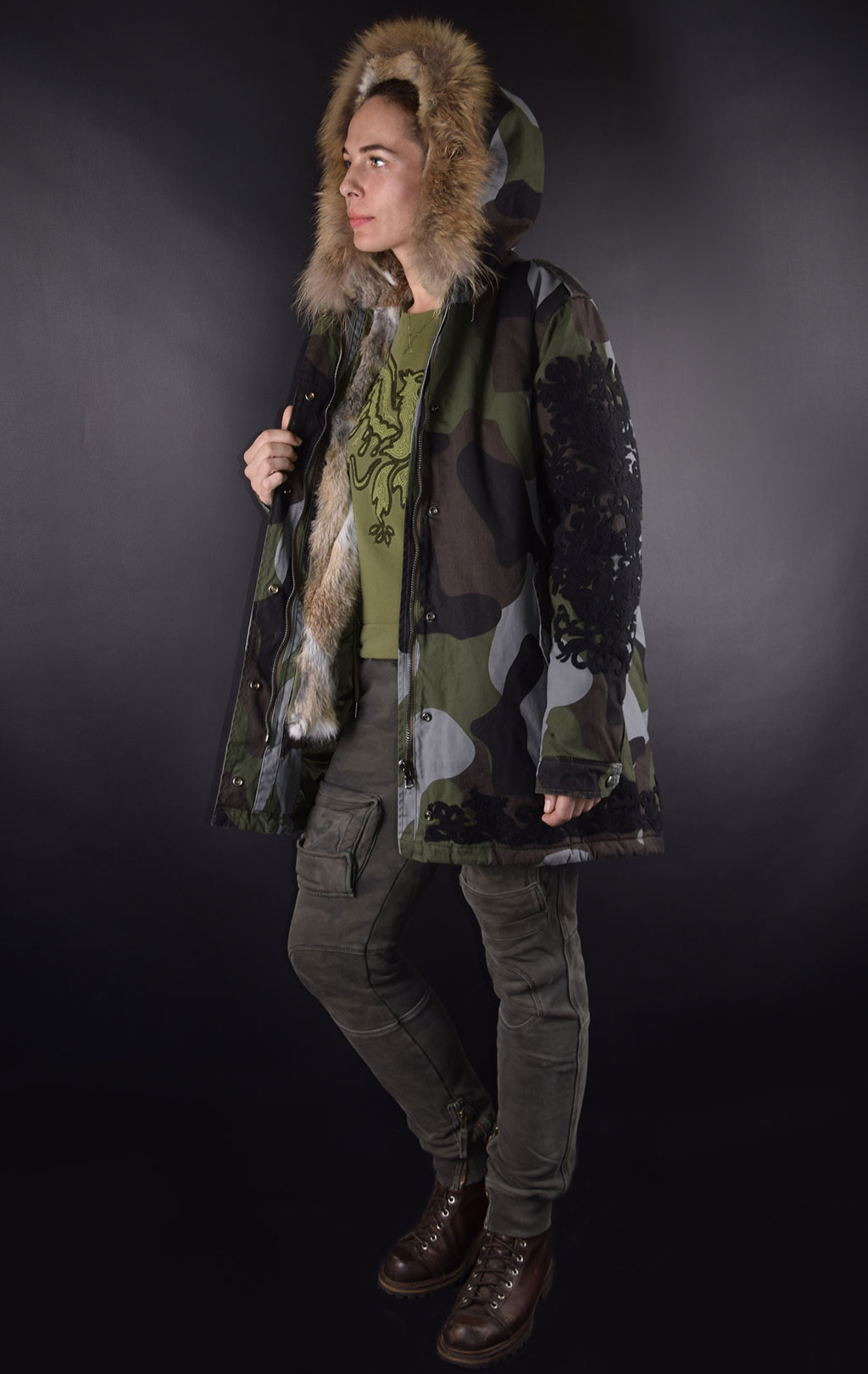 Женская куртка-парка CANADIAN BERNIERES CANVAS COTTON bosco green 