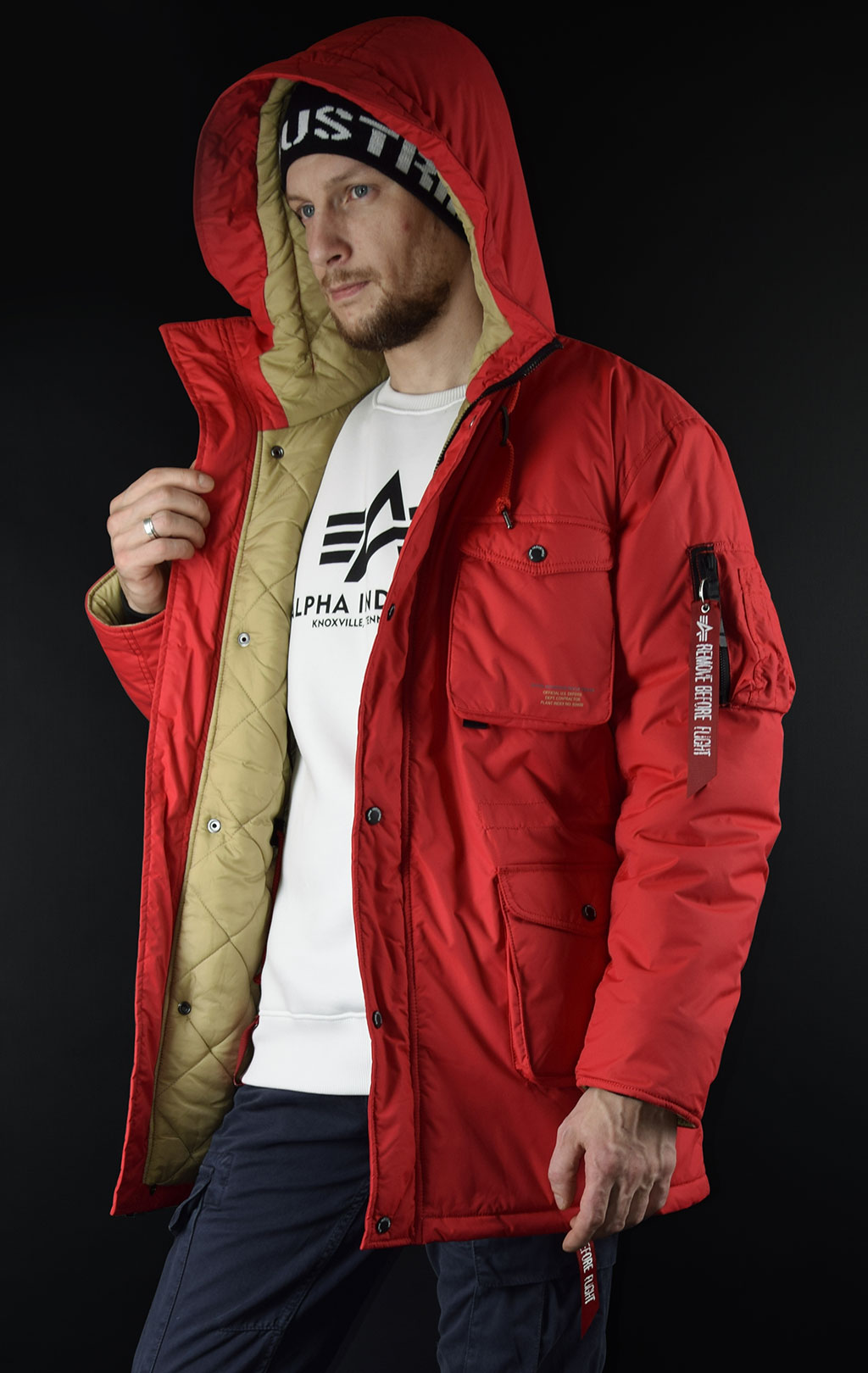 Alpha industries mountain jacket red shop