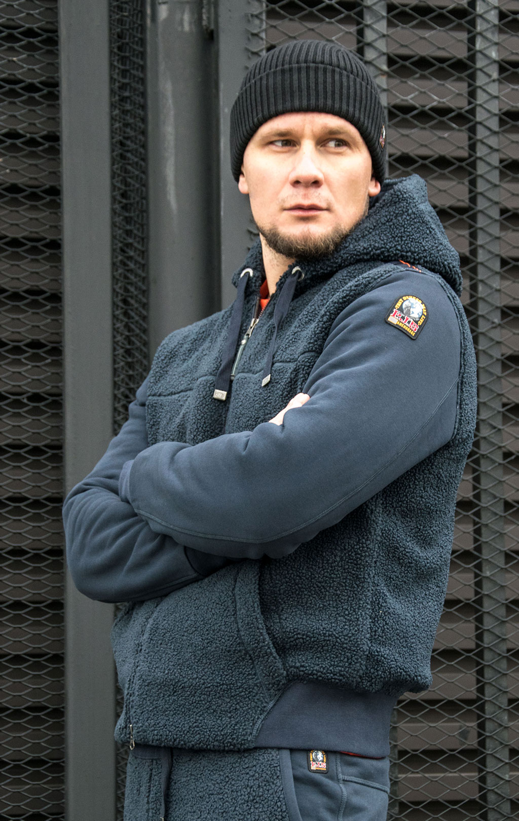 Толстовка с капюшоном PARAJUMPERS MOEGI на молнии FW 23/24 blue graphite 