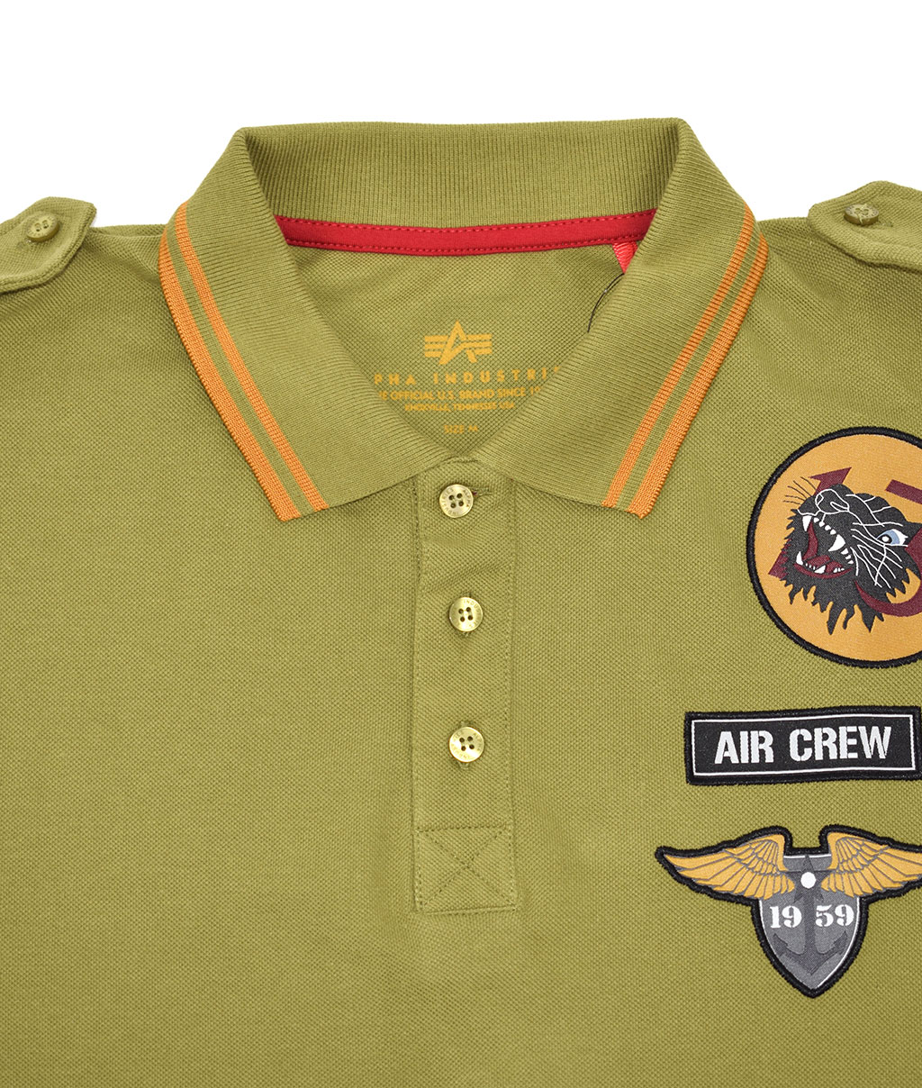 Футболка ALPHA INDUSTRIES AIR CREW POLO khaki green 