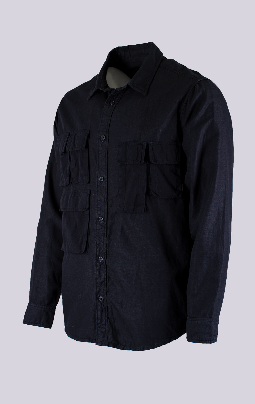 Рубашка ALPHA INDUSTRIES LONG SLEEVE MULTI POCKET SHIRT SS 24 m black 