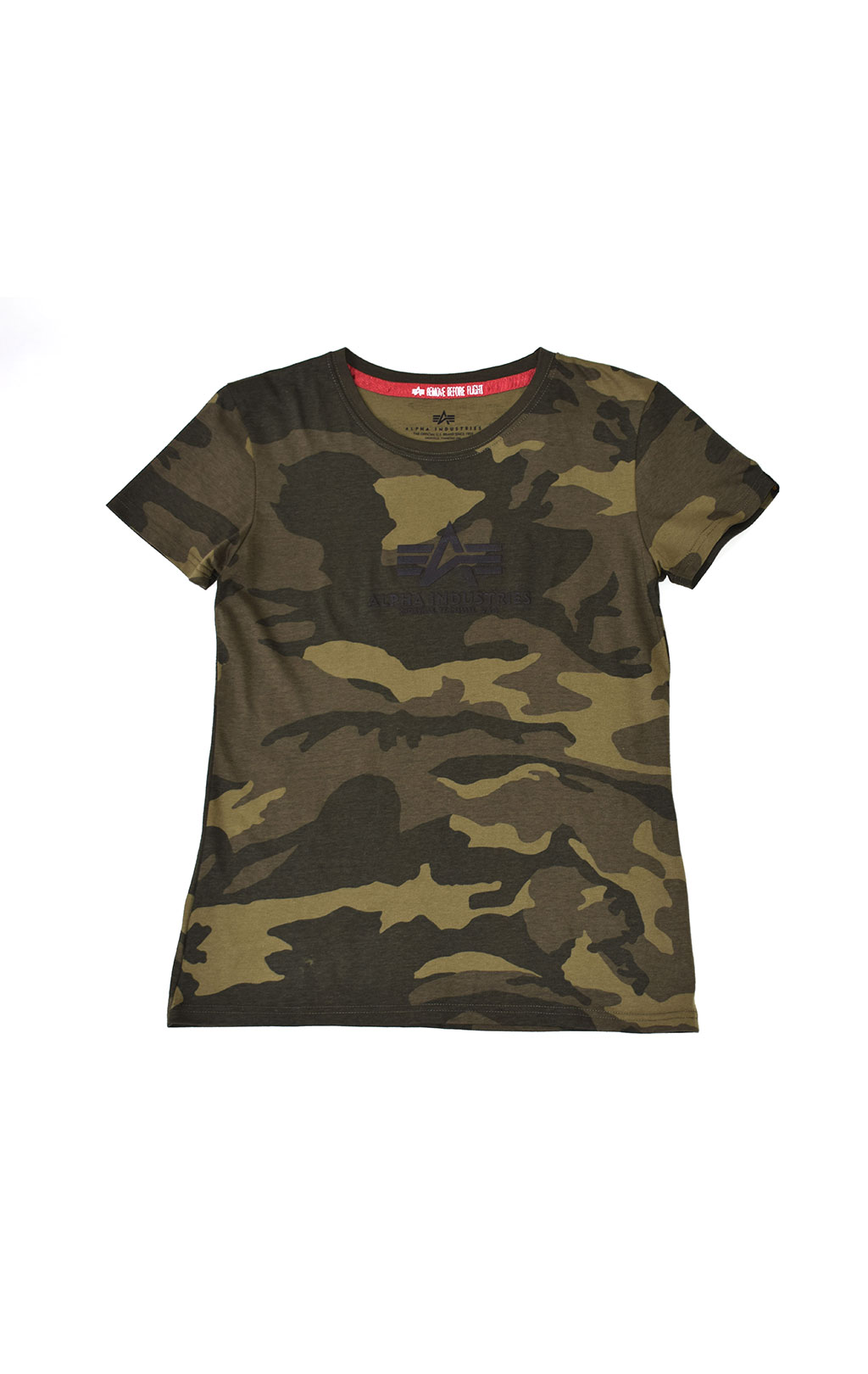 Женская футболка ALPHA INDUSTRIES NEW CAMO BASIC T olive camo 