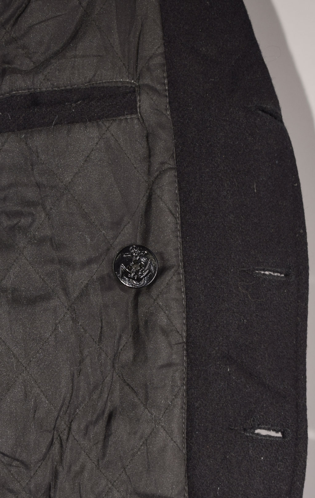 Бушлат морской Mind Boggler PEACOAT шерсть85/нейлон15 black б/у Индия