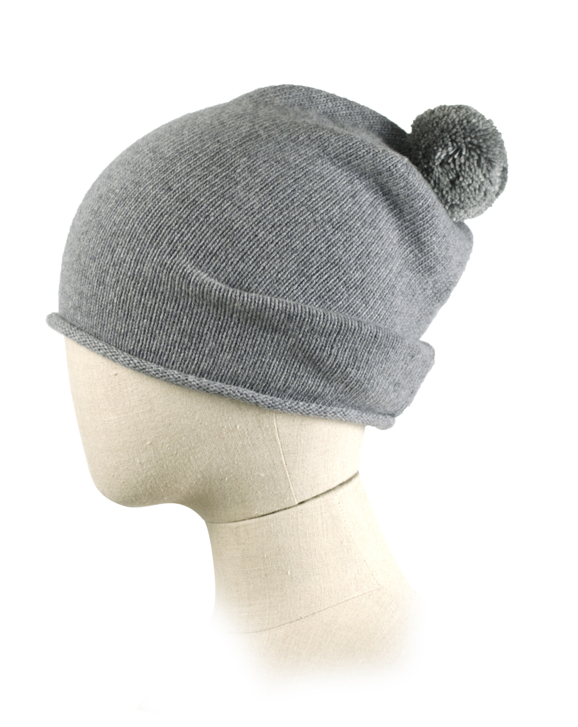 Женская шапка вязаная PARAJUMPERS POMPON HAT grey melange 