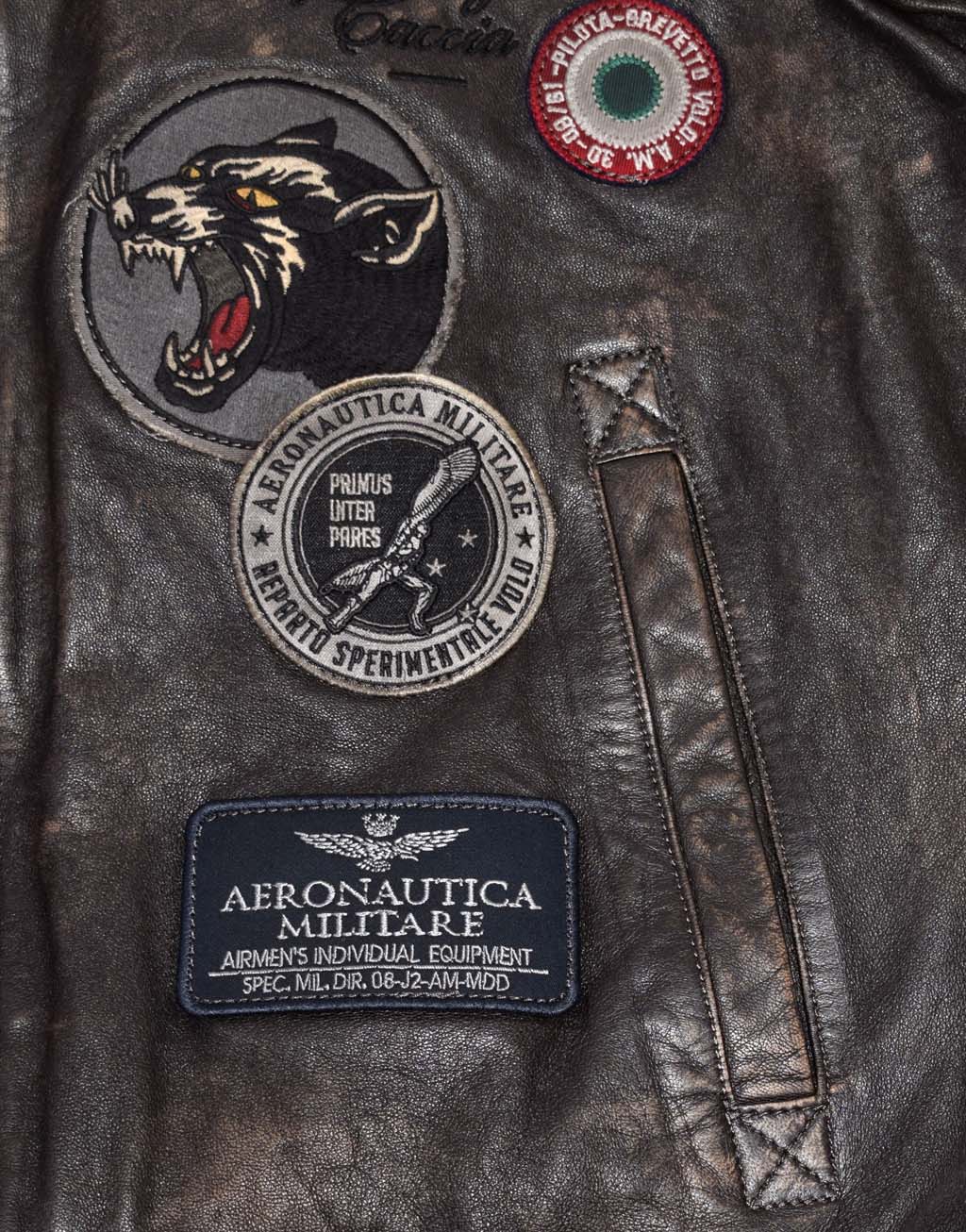 Куртка AERONAUTICA MILITARE кожа SS 21 m/IT testa di moro (PN 5012) 