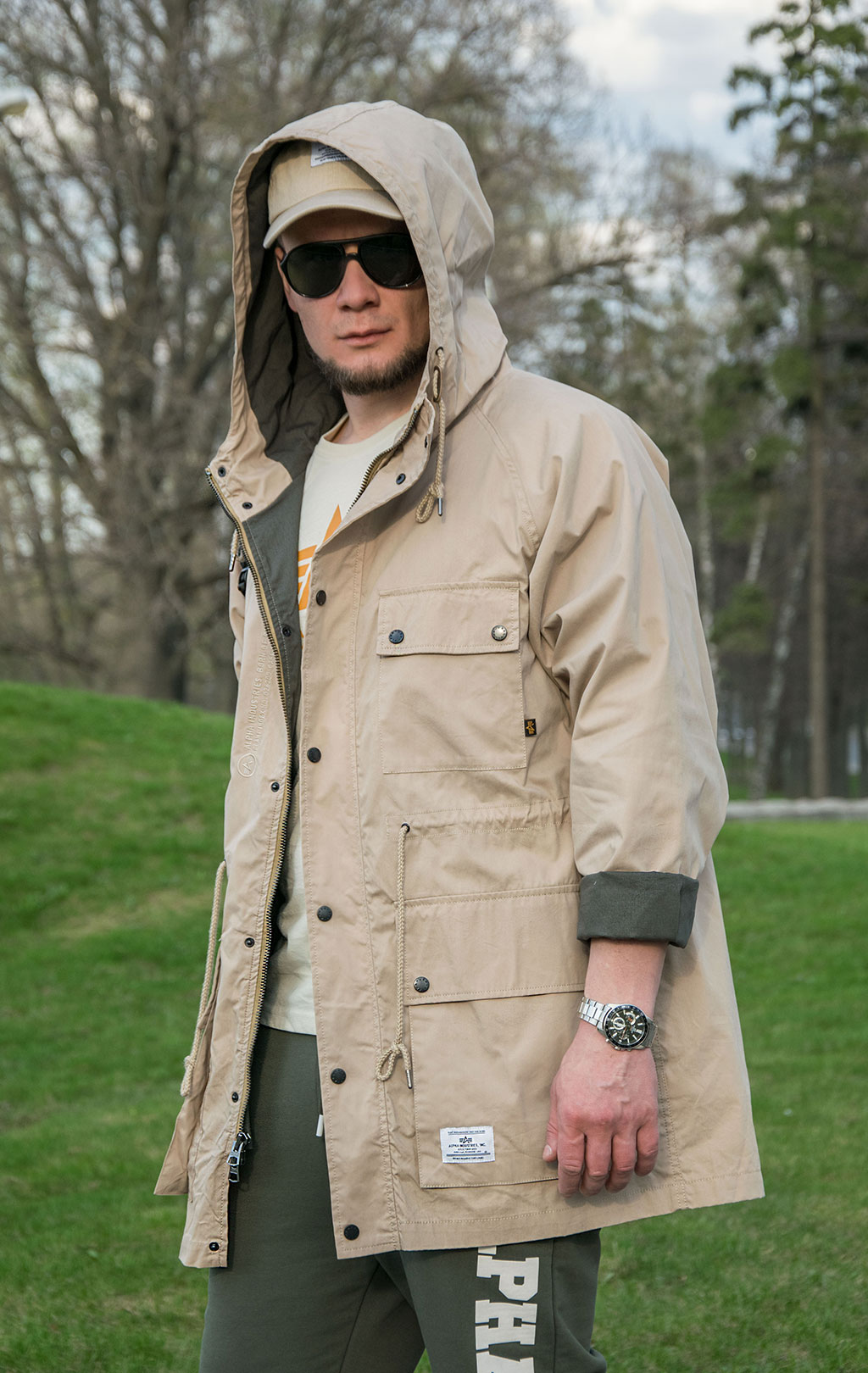 Ветровка ALPHA INDUSTRIES HOODED FIELD JACKET M-65 SS 23 m vintage khaki 