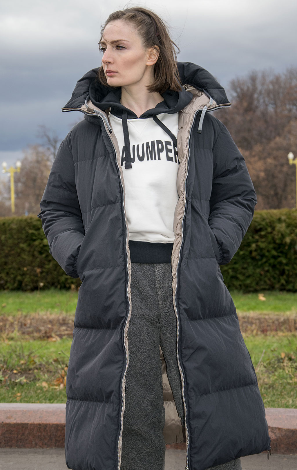 Женское пальто пуховое PARAJUMPERS SLEEPING BAG двустороннее FW 21/22 pencil atmosphere 