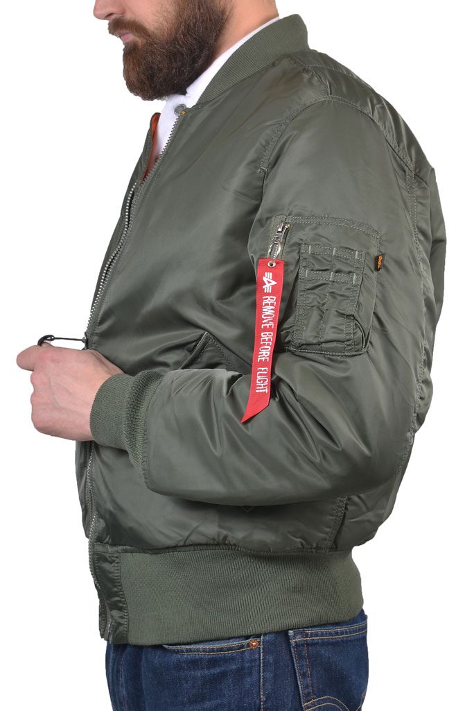 Куртка-бомбер лётная ALPHA INDUSTRIES BLOOD CHIT MA-1 sage green 