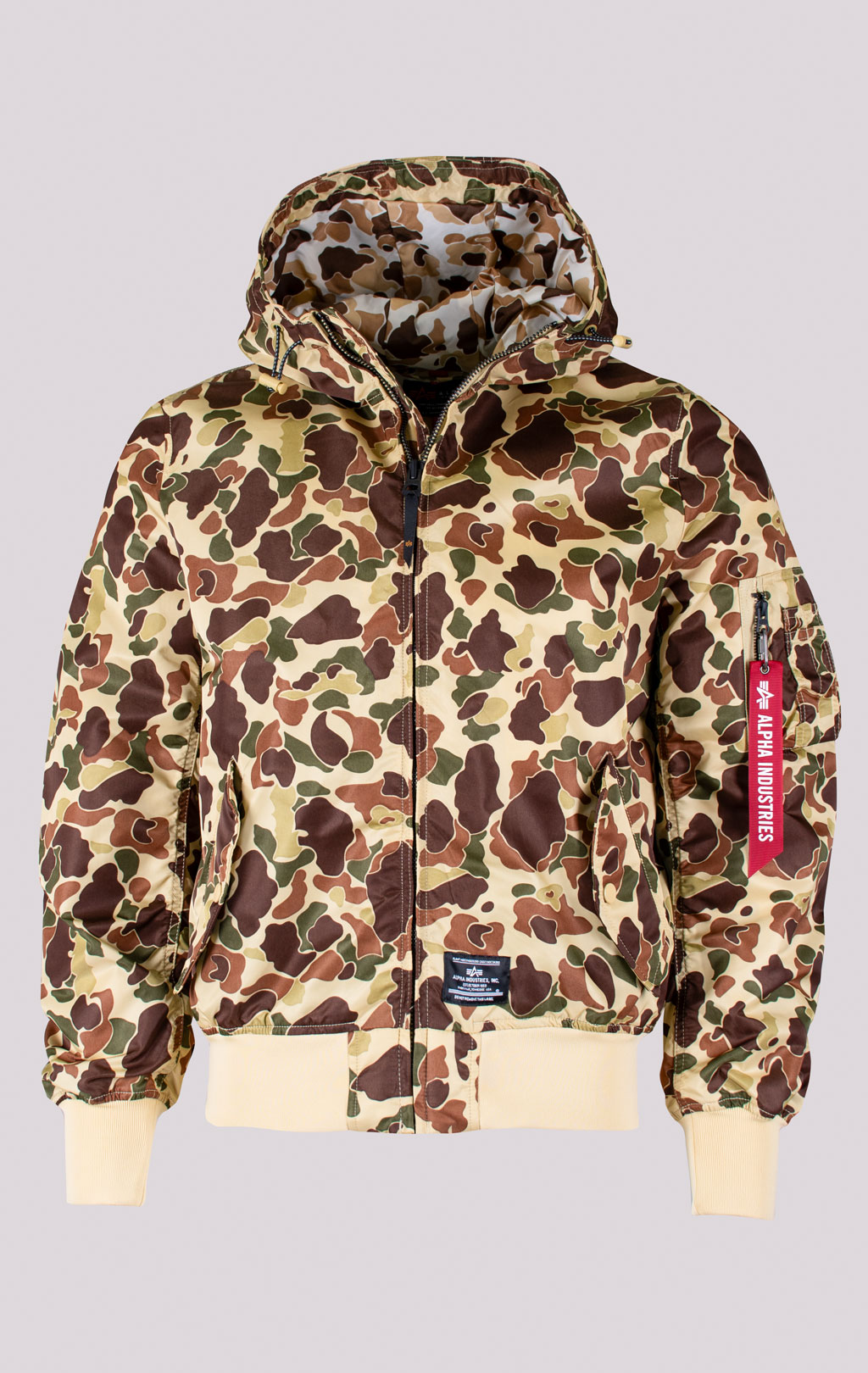 Бомбер-ветровка ALPHA INDUSTRIES L-2B HOODED GEN-II FLIGHT JACKET SS 24 m green frogskin camo 
