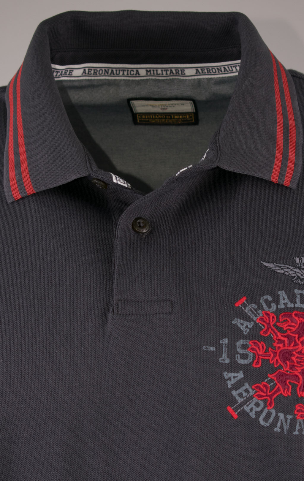 Поло-лонгслив AERONAUTICA MILITARE CORSO GRIFO SS 24/TR anthracite grey (PO 1791) 