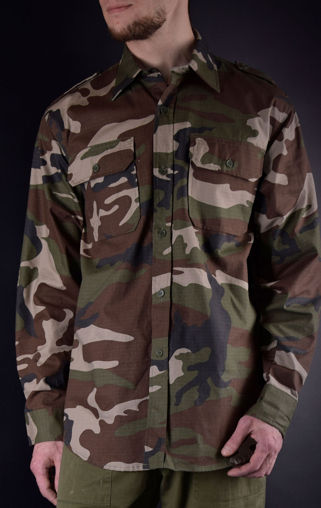 Рубашка Mil-Tec rip-stop camo woodland 