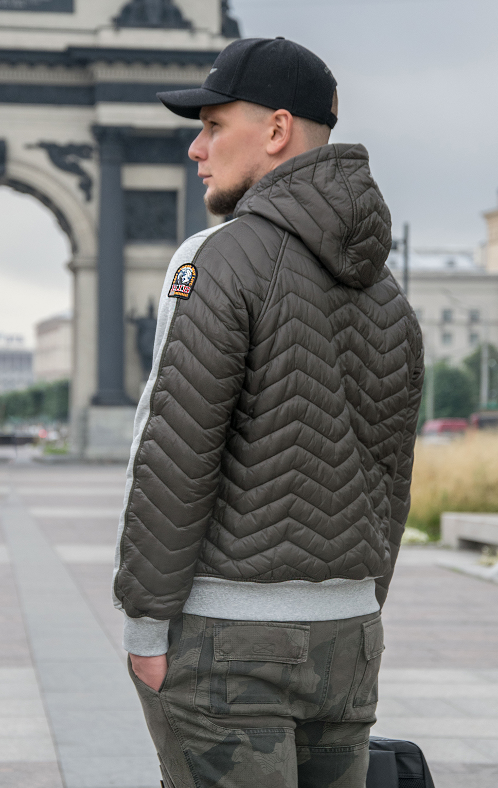 Толстовка с капюшоном PARAJUMPERS NEO FW 21/22 fisherman steel melange 