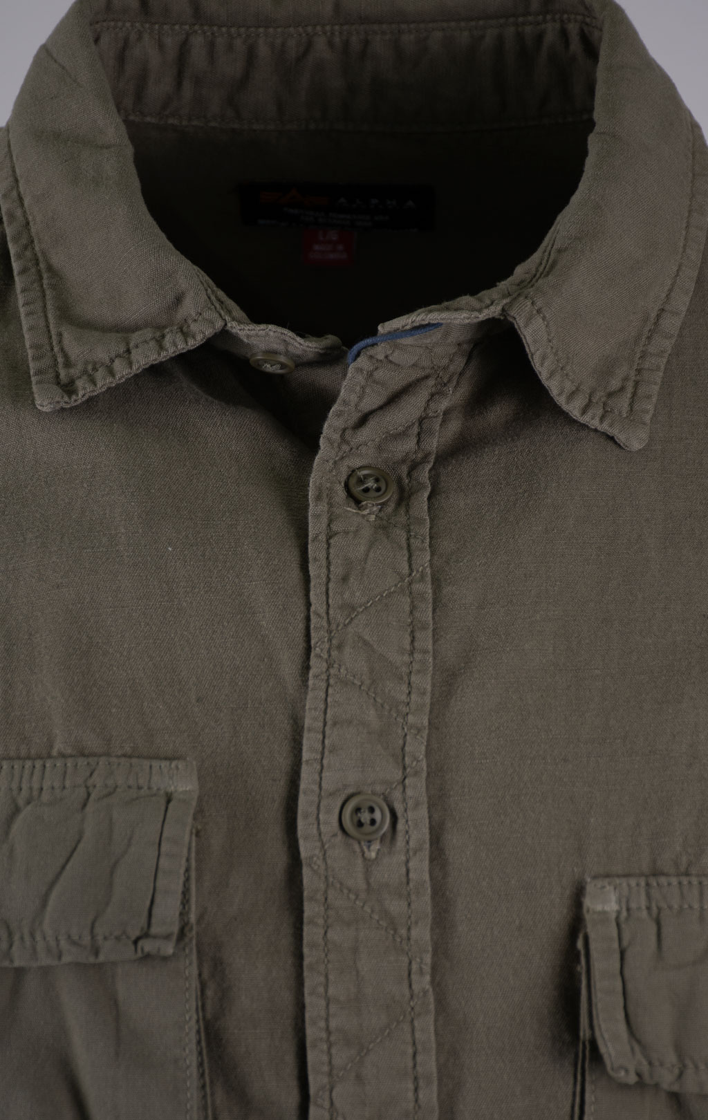 Рубашка ALPHA INDUSTRIES LONG SLEEVE MULTI POCKET SHIRT SS 24 m OG-107 green 